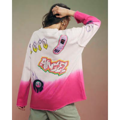 White Year Zero Dip Dye Sweatshirt