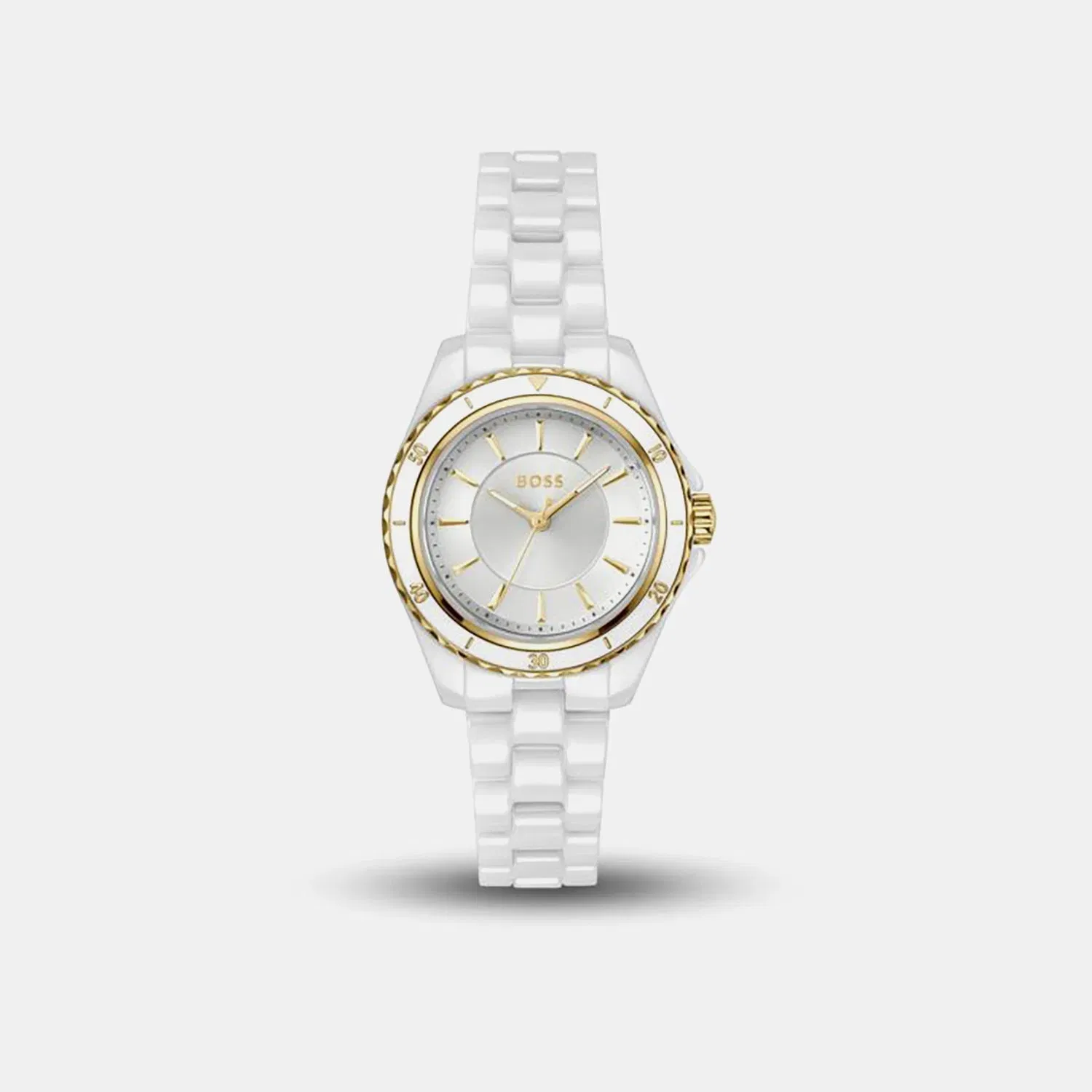 Boss Sage Aqua Men Quartz White Dial Analog Ceramic Watch 1502850