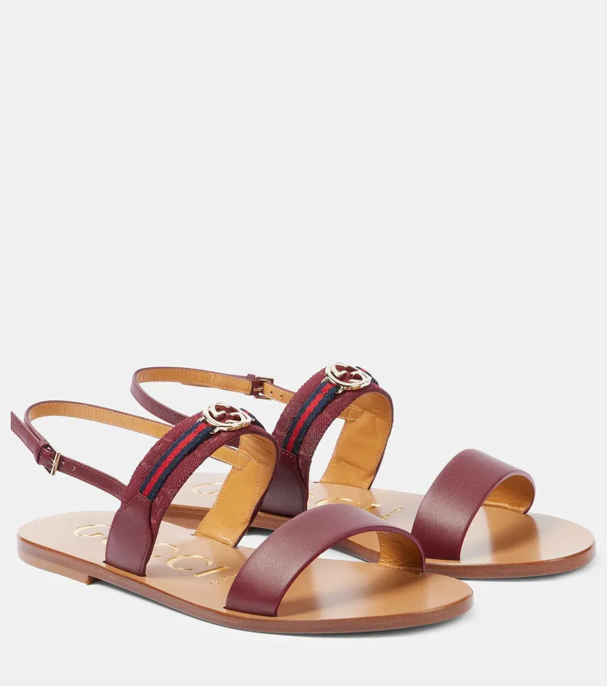 Gucci Interlocking G Web Stripe leather sandals