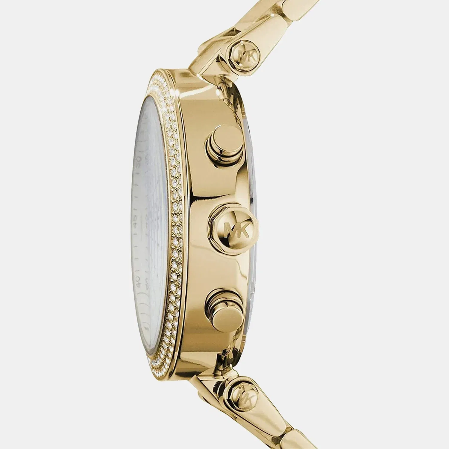 Michael Kors Parker Women Quartz Gold Dial Chronograph Stainless Steel Watch Mk5354