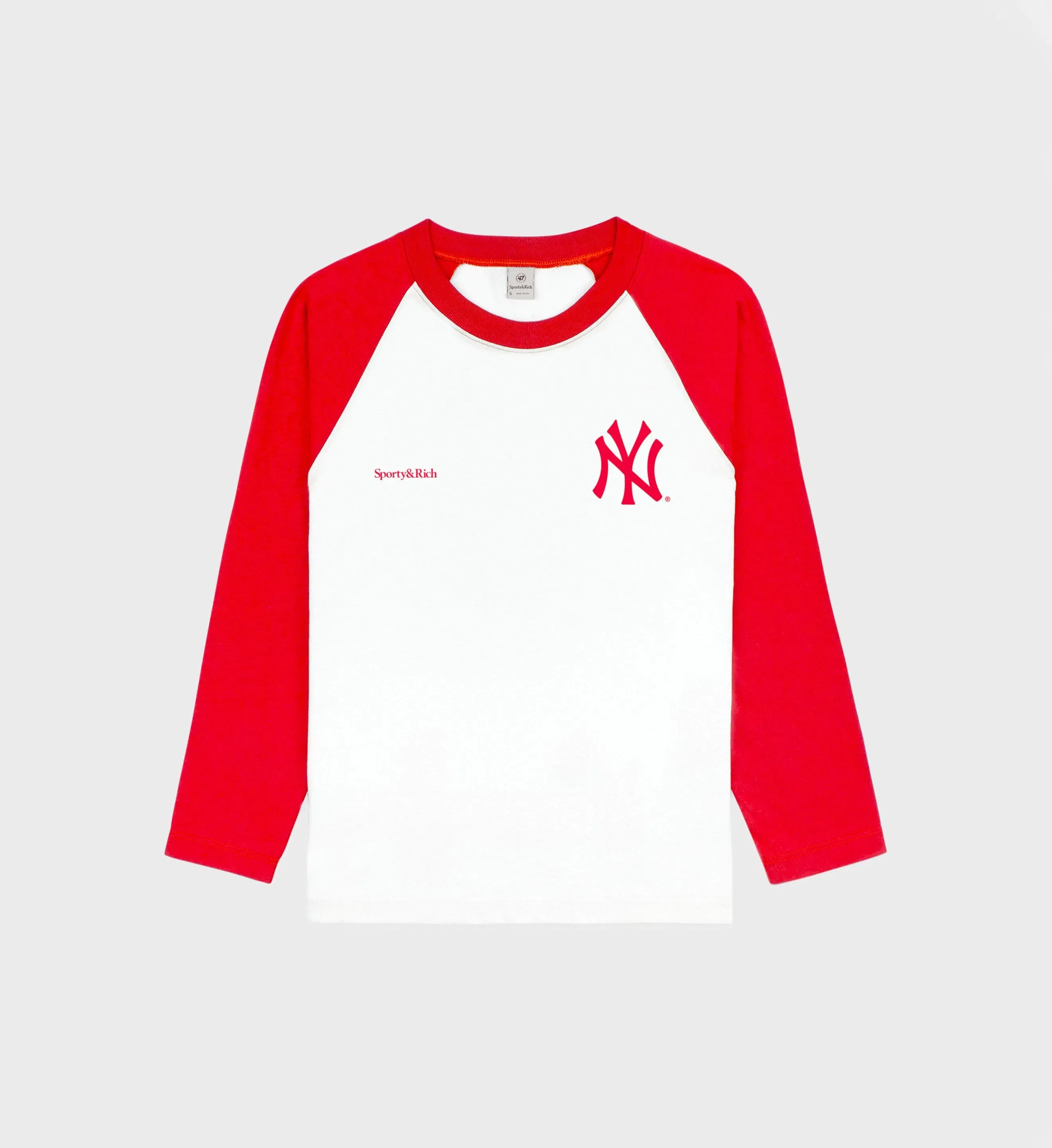 Yankees Serif Baseball T-Shirt - White/Red