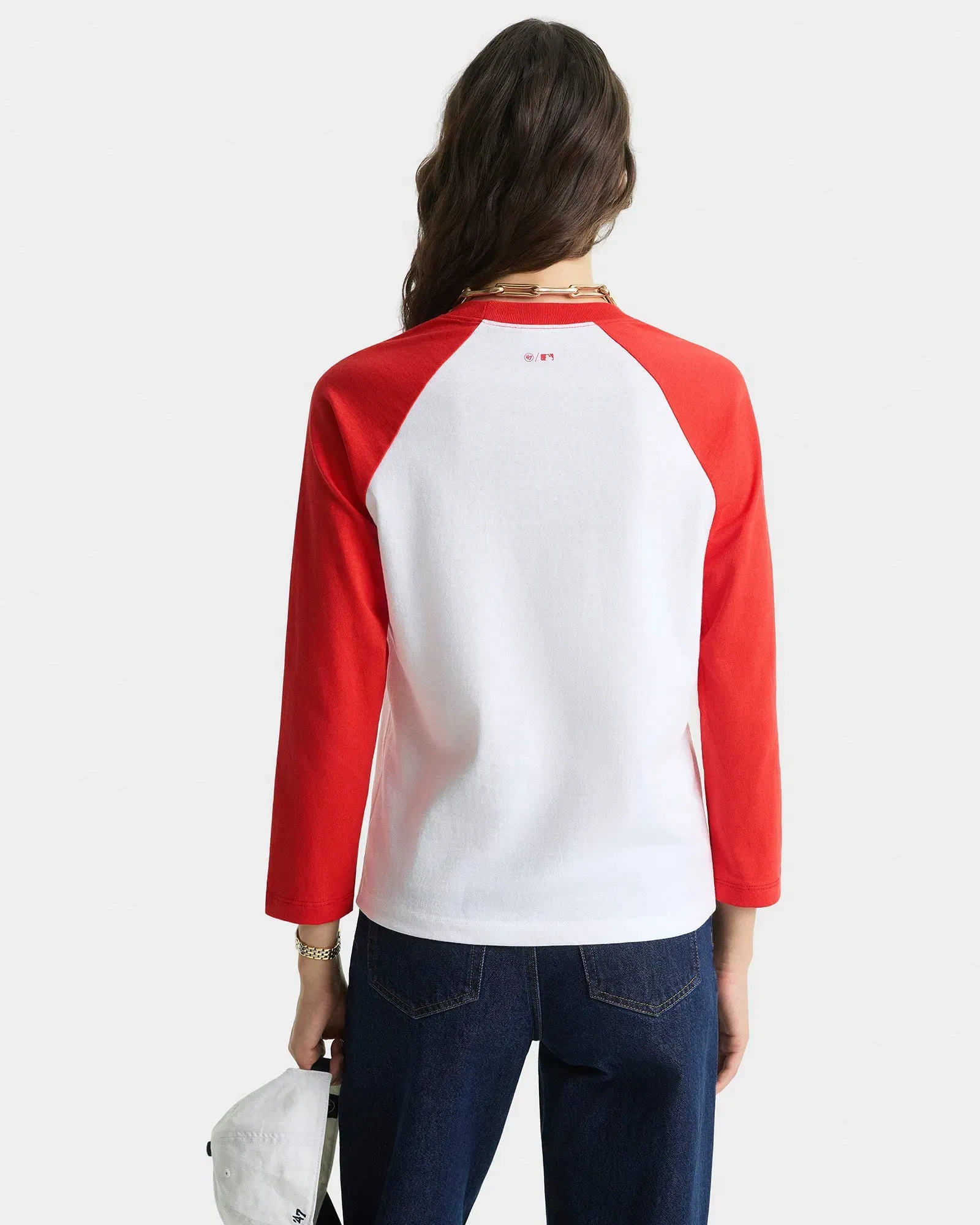 Yankees Serif Baseball T-Shirt - White/Red
