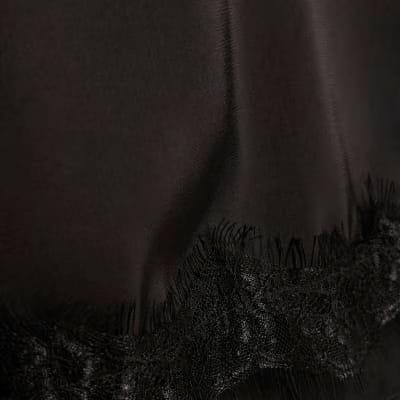 Black Lace Trim Bandeau Tunic Top