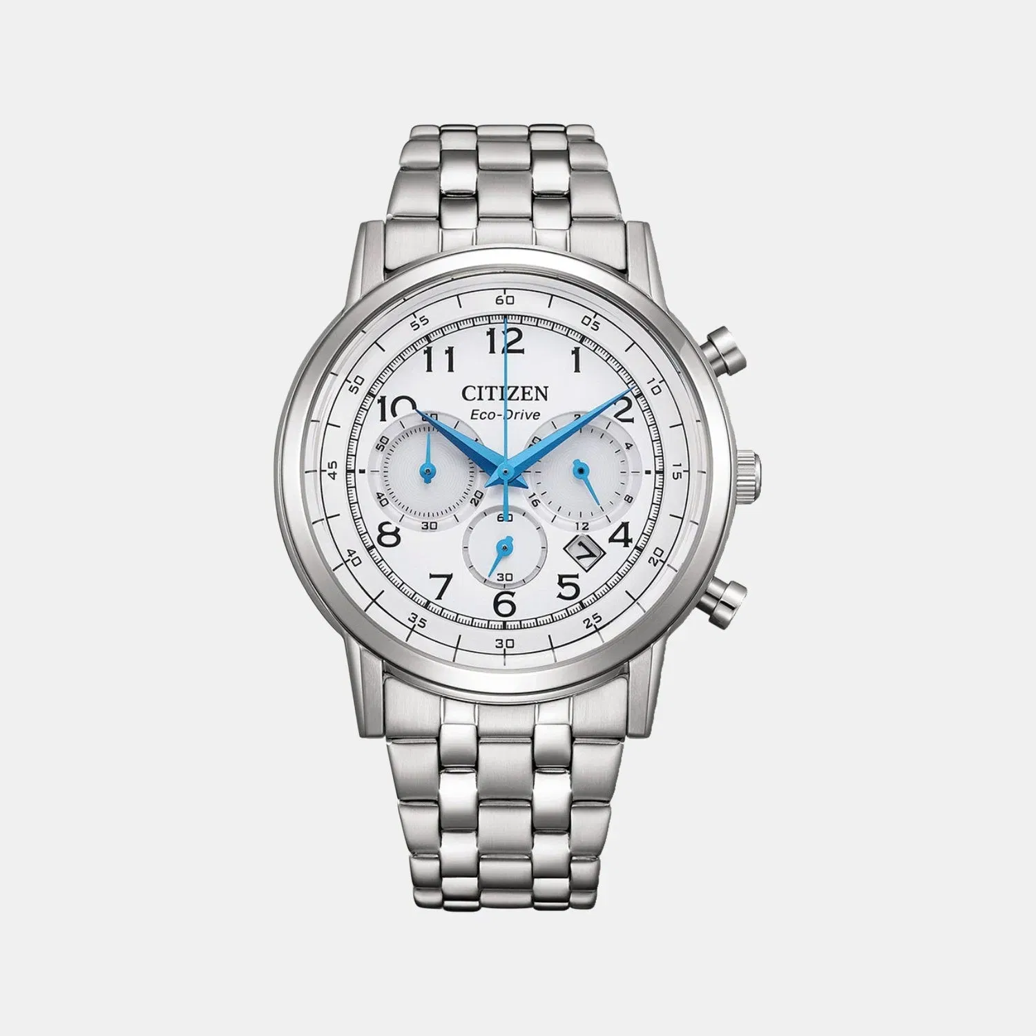 Citizen Men Quartz White Dial Chronograph Stainless Steel Watch Ca4630-53A
