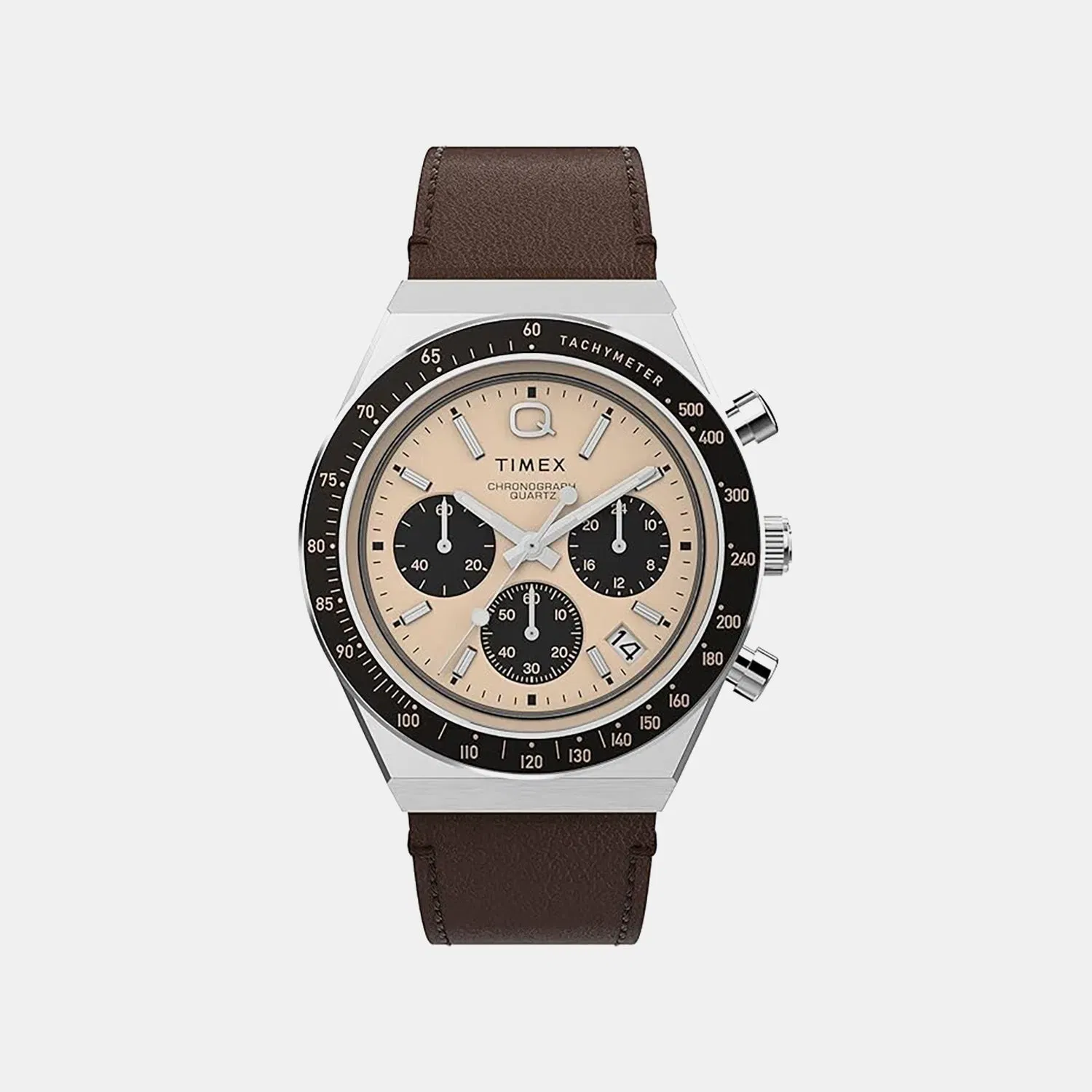 Timex Men Quartz Rose Gold Dial Analog Leather Watch Tweg26409