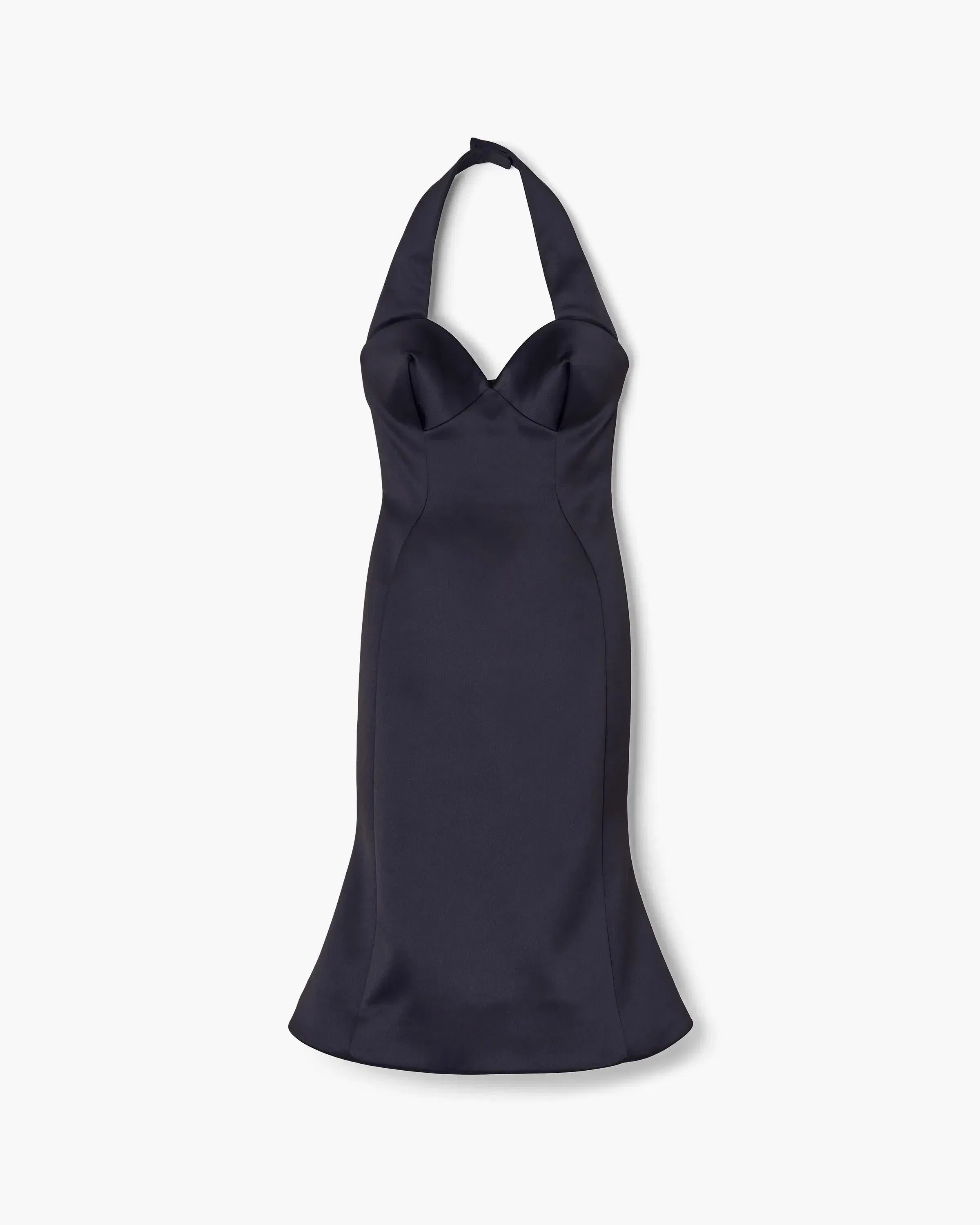 Sculpted Satin Halter Dress