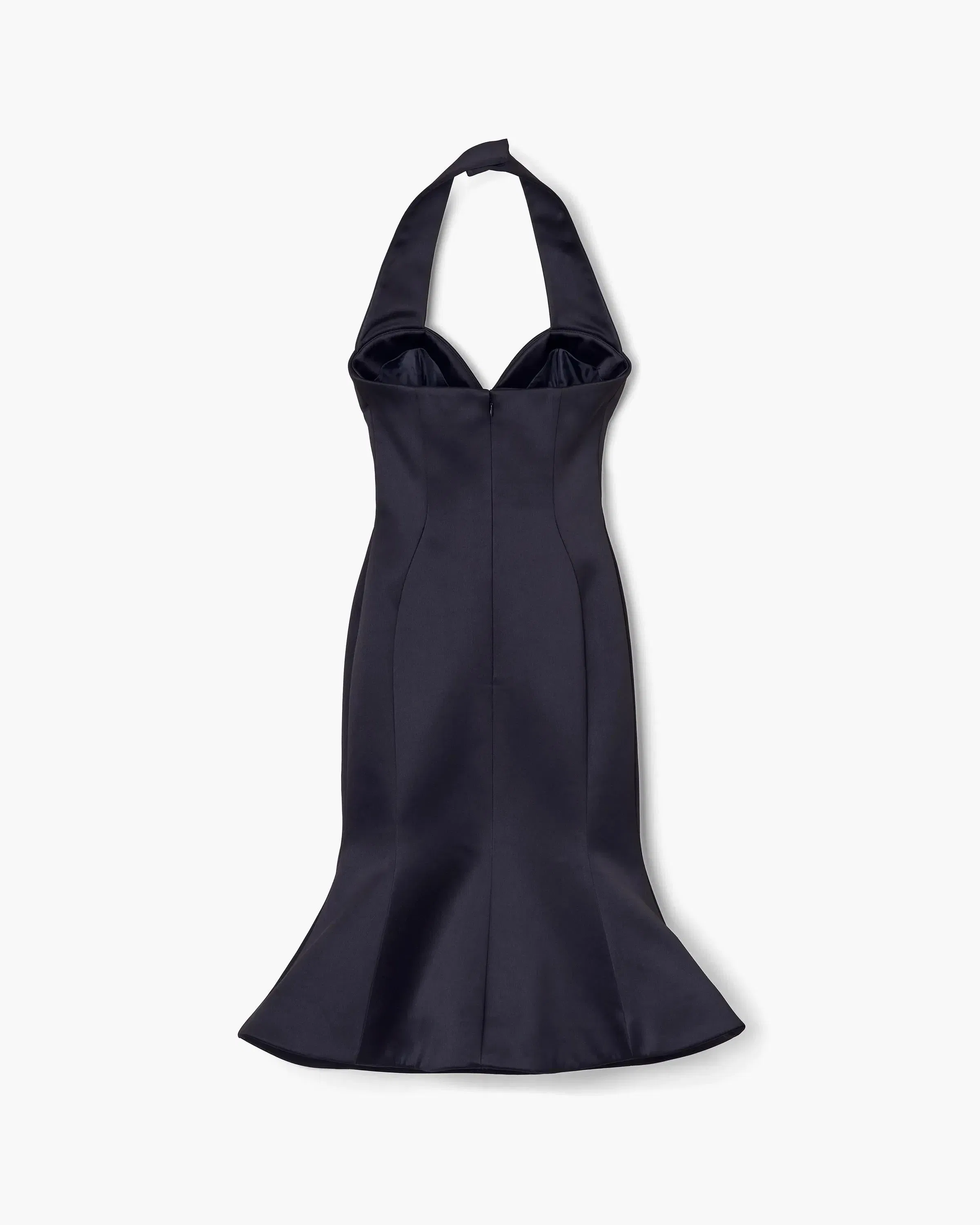 Sculpted Satin Halter Dress