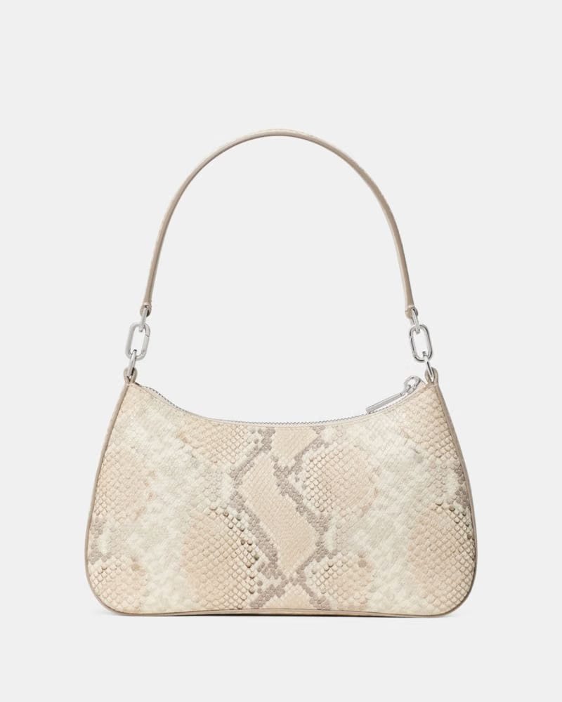 KateSpade Kayla Snake Embossed Shoulder Bag Natural Multi