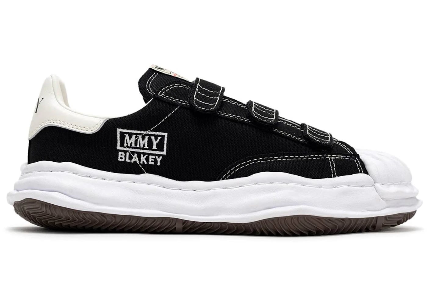 Maison Mihara Yasuhiro Blakey Og Sole Canvas Low Velcro Black White