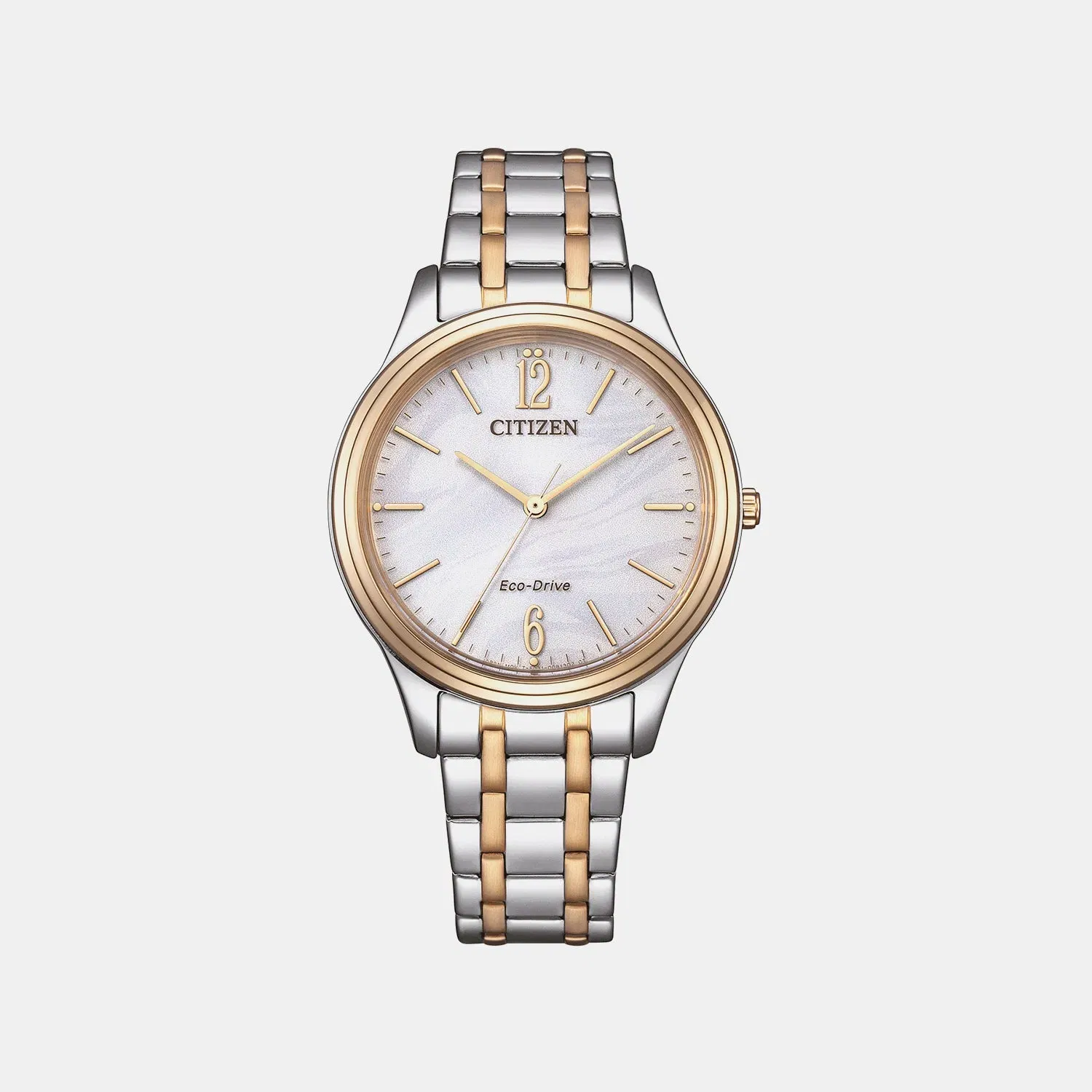 Citizen Eco-Drive Women Quartz Silver Dial Analog Stainless Steel Watch Em0416-78A