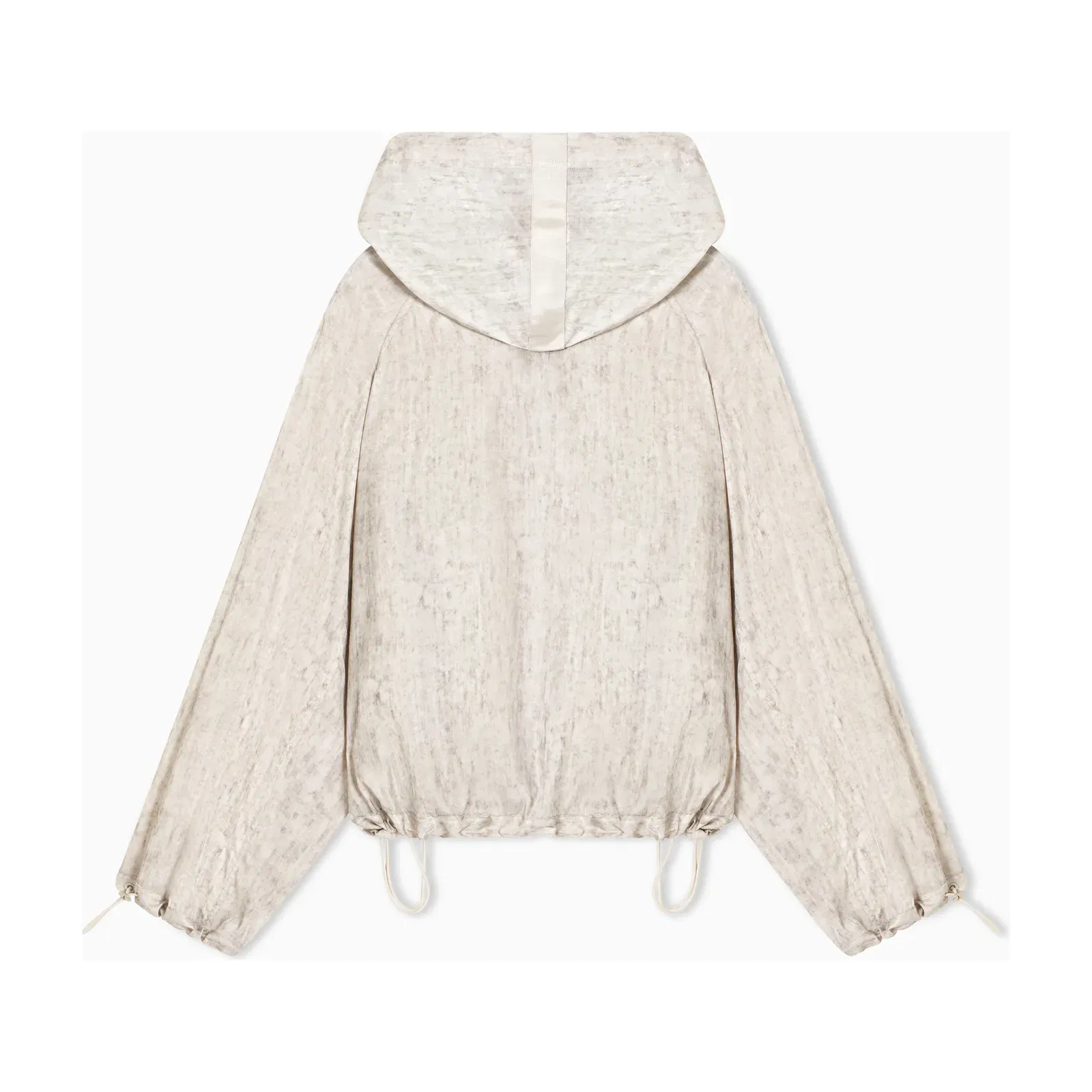 Emporio Armani Hooded blouson in a flowing fabric with a mottled-effect print