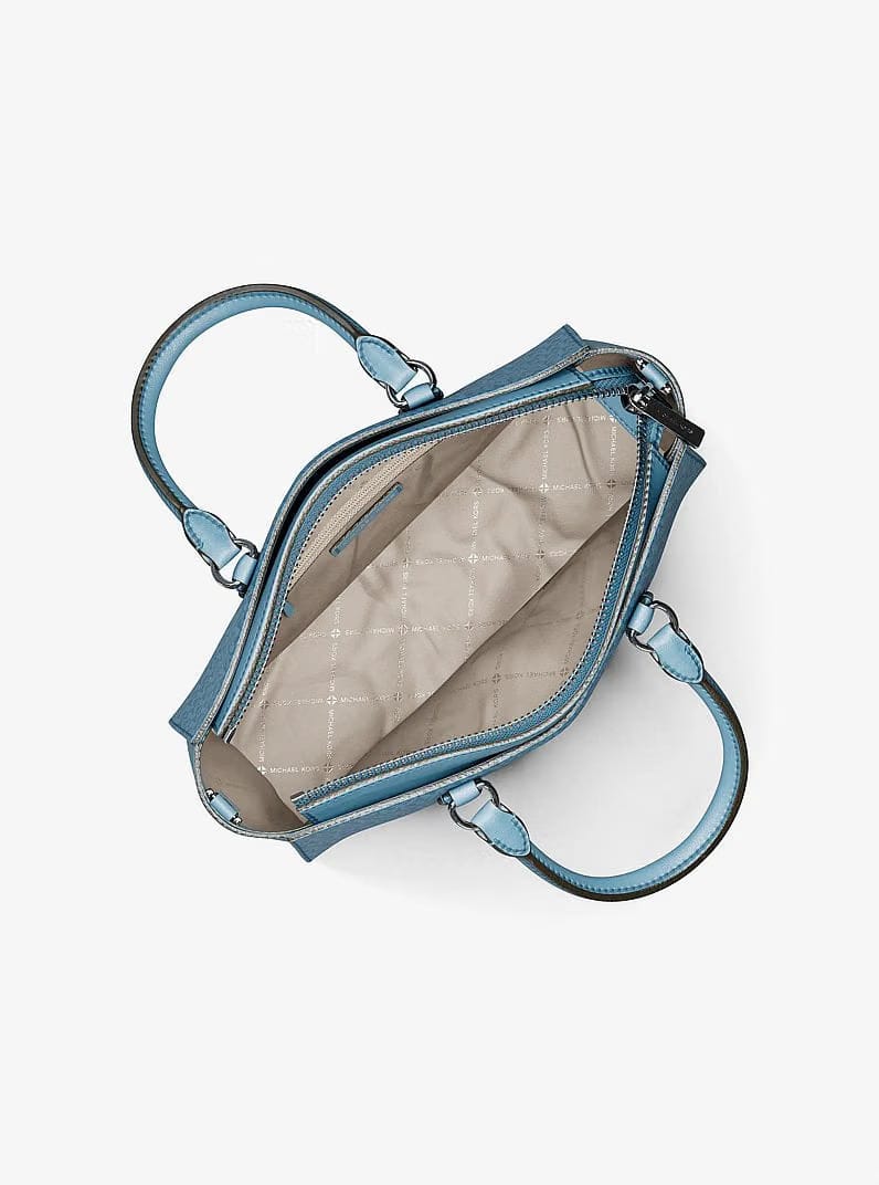 Michael Kors Arden Medium Top-Zip Satchel Denim