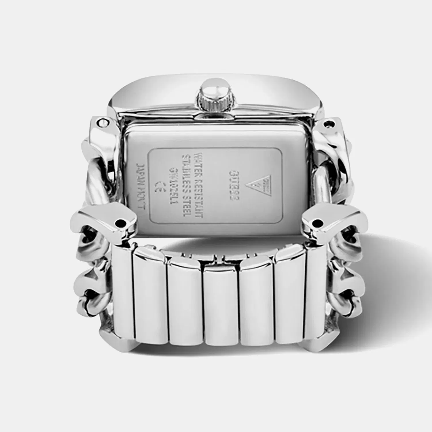 Guess Gb Mod Heavy Metal Women Quartz Silver Dial Analog Stainless Steel Gw1079L1