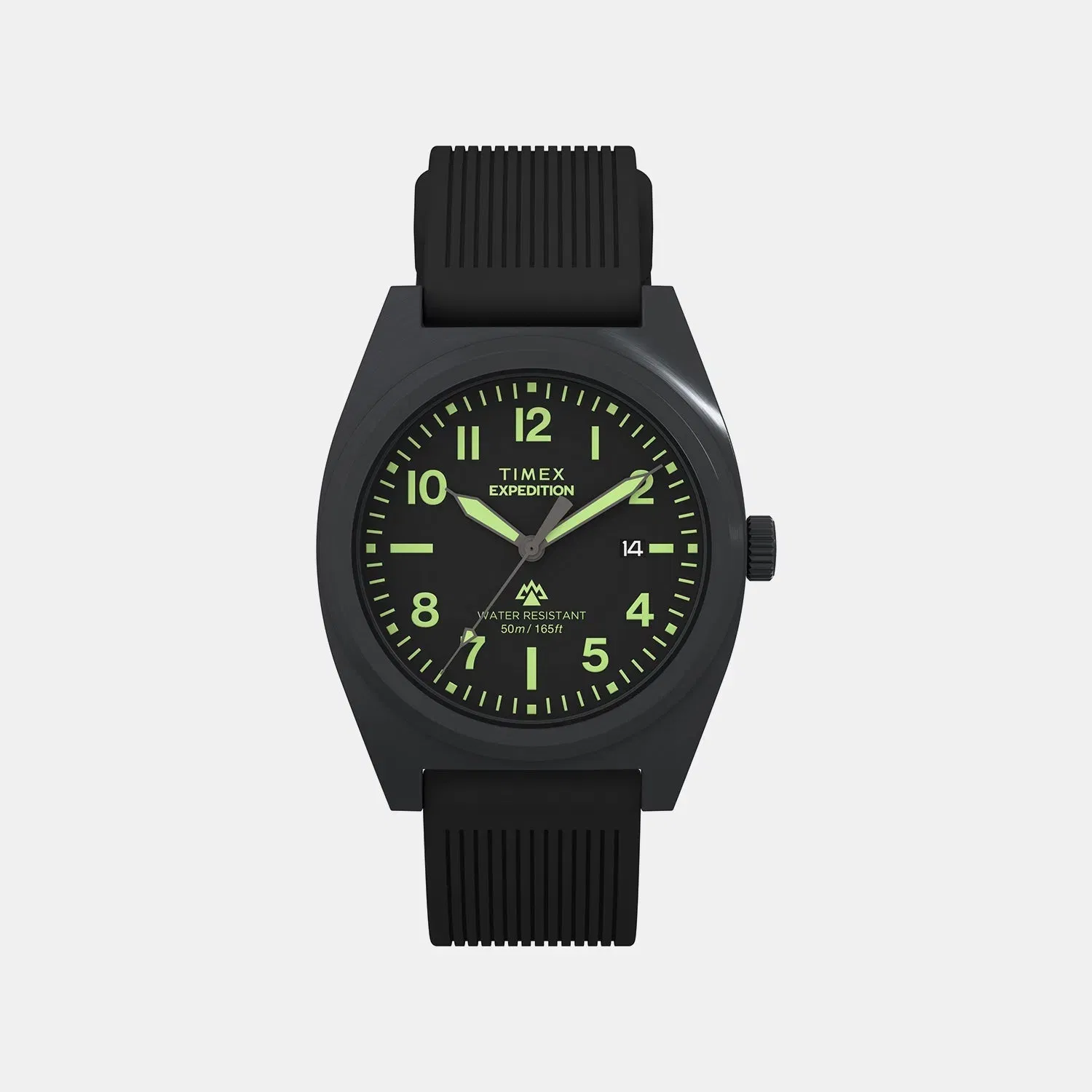 Timex Expedition Men Quartz Black Dial Analog Silicone Watch Tw2Y18100Uj