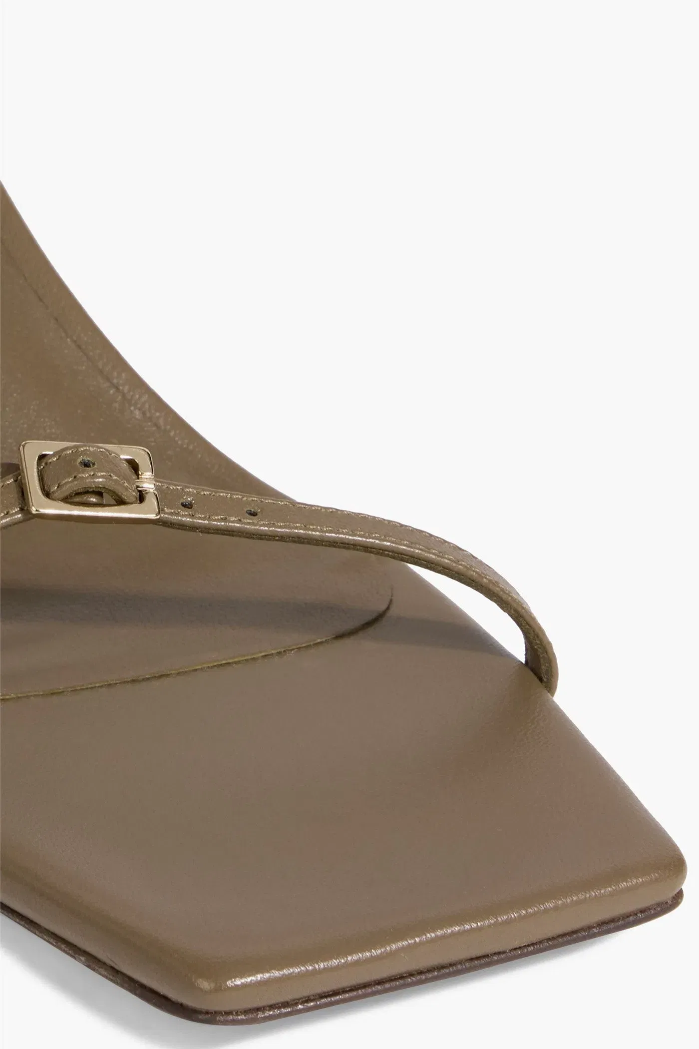 Tibi Kendrick Buckled Leather Slingback Sandals Army Green Women's