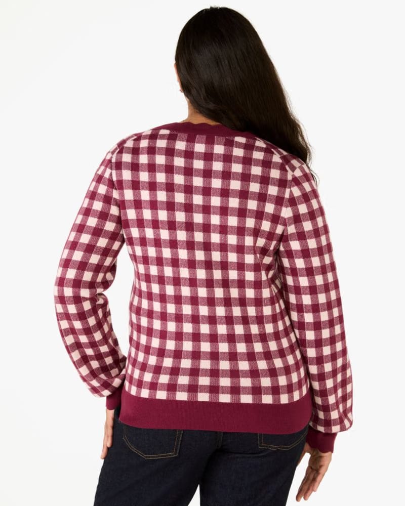 Gingham Scalloped Cardigan