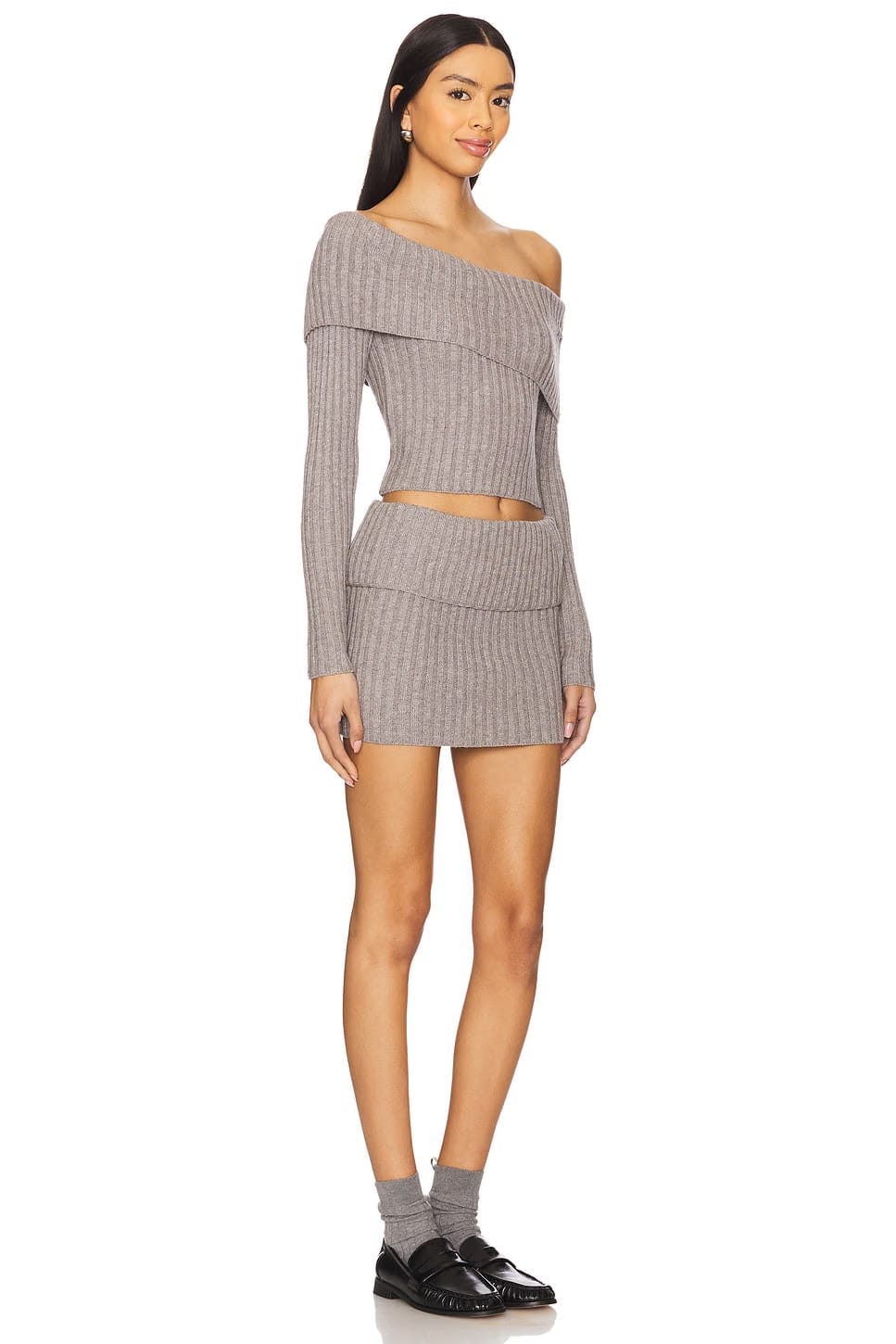 superdown Ava Skirt Set in Heather Gray