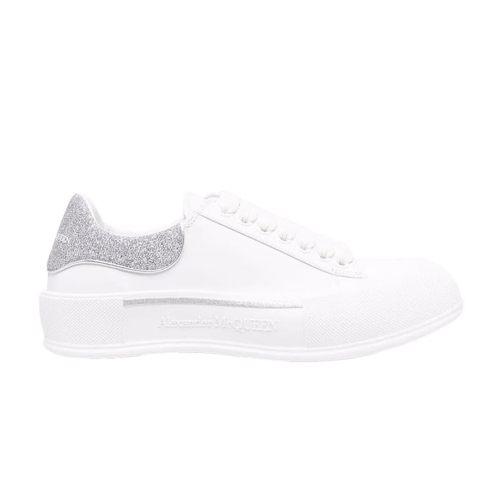 Alexander McQueen Deck Lace-Up Plimsoll White Silver