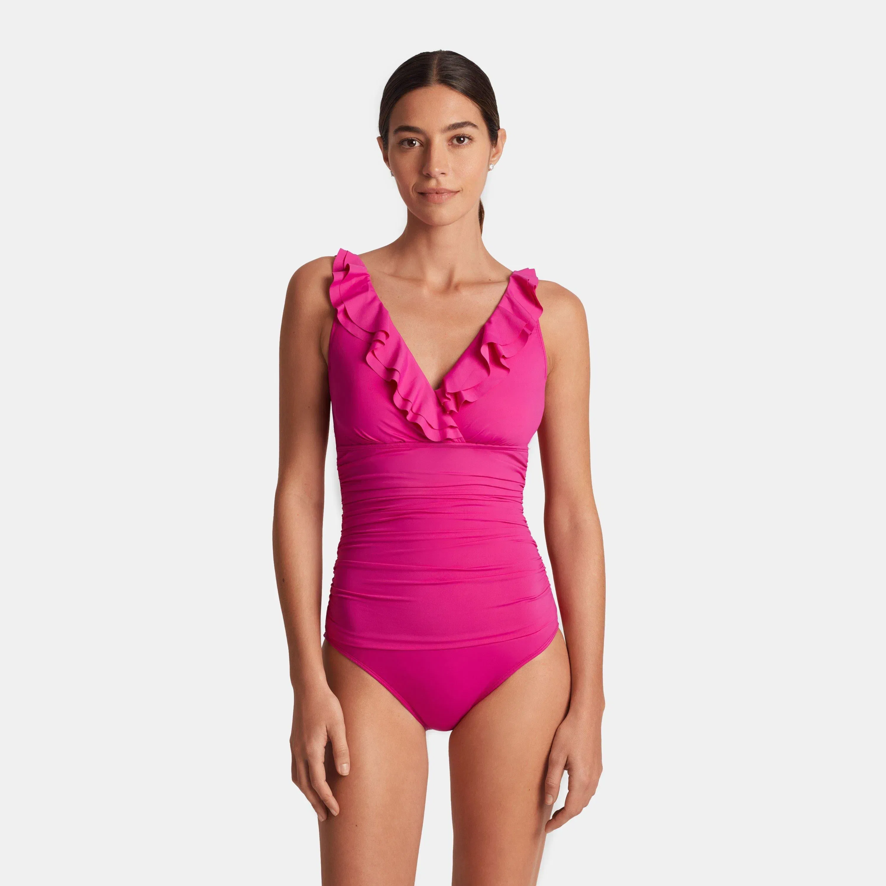 Ruffle Plunge Swimsuit