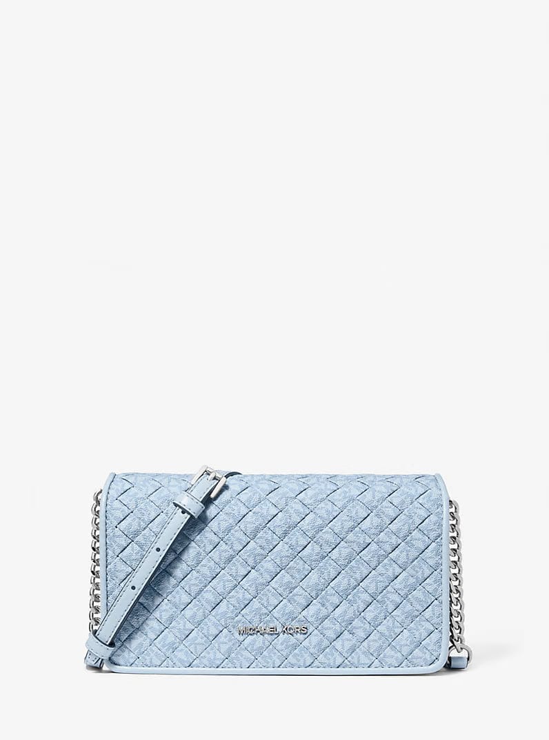 Jet Set Travel Woven Signature Logo Crossbody Bag