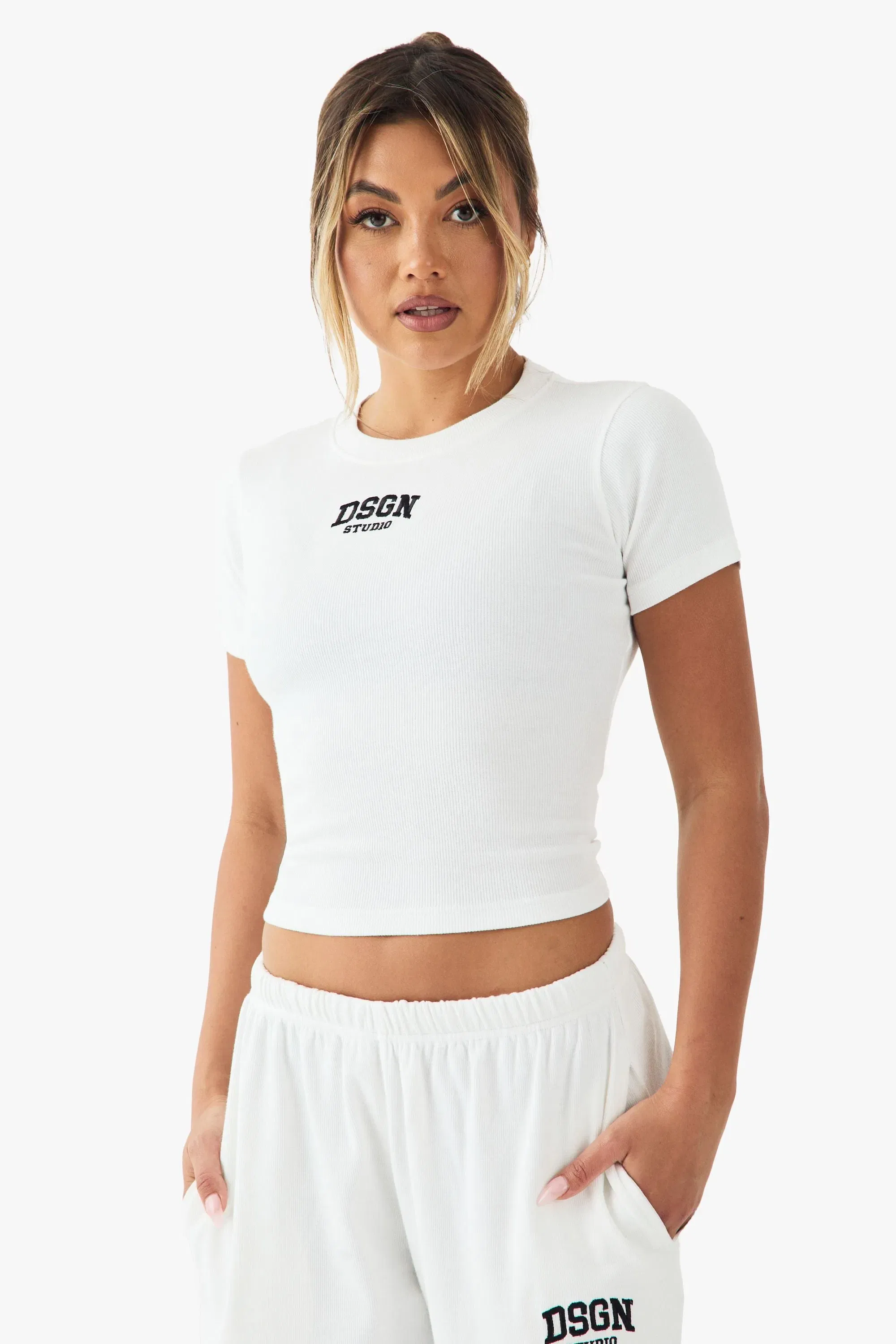 DSGN Studio Collegiate Embroidered Rib Baby T-Shirt