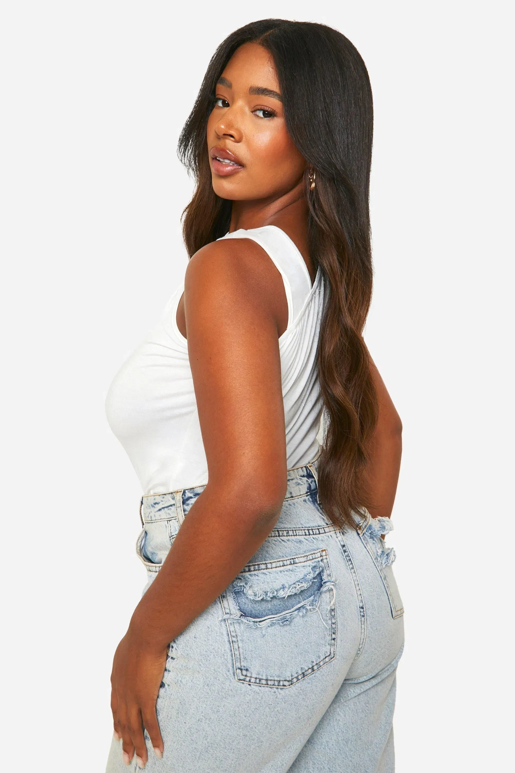 Plus Twist Racer Neckline Top