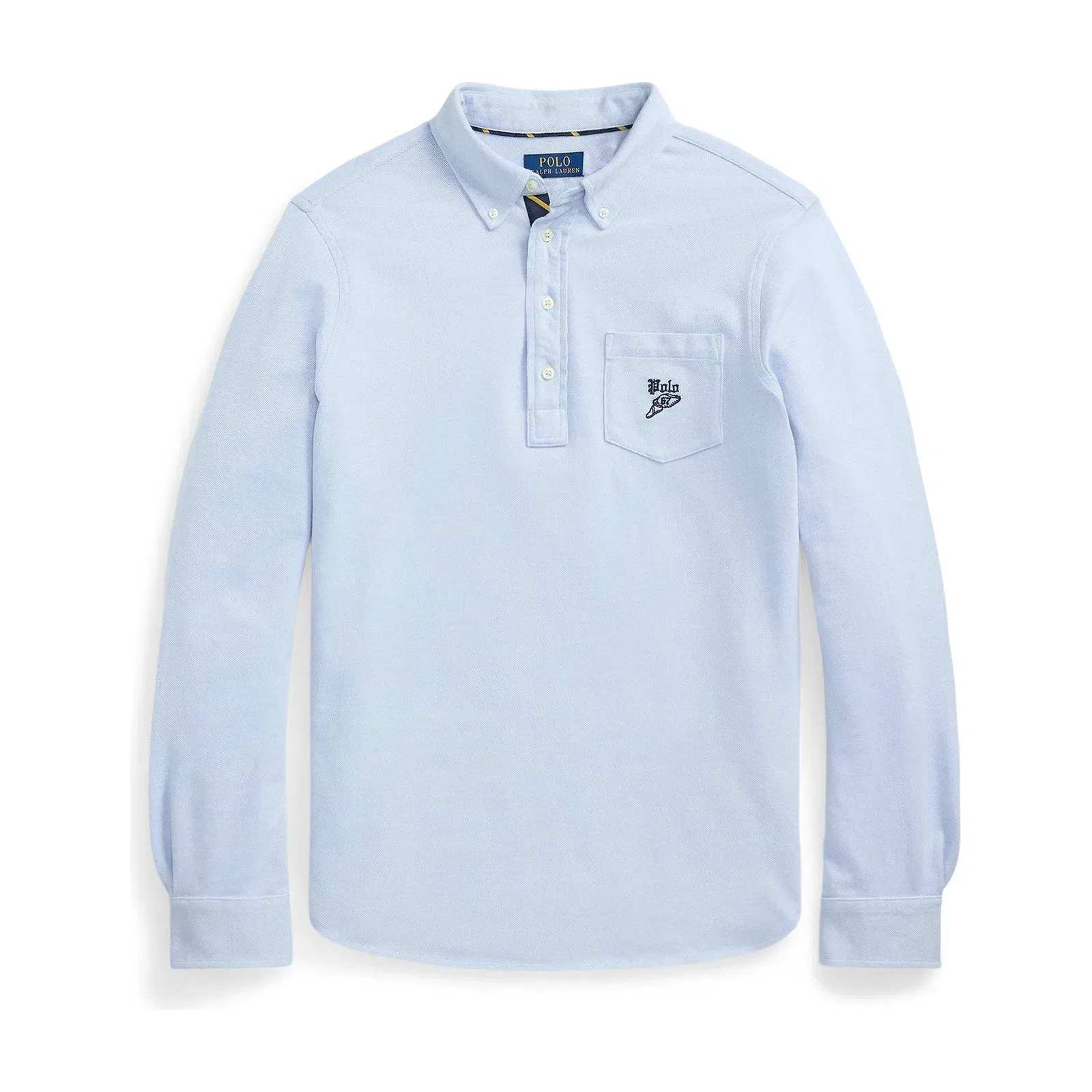 Embroidered Logo Chest Pocket Long Sleeve Shirt