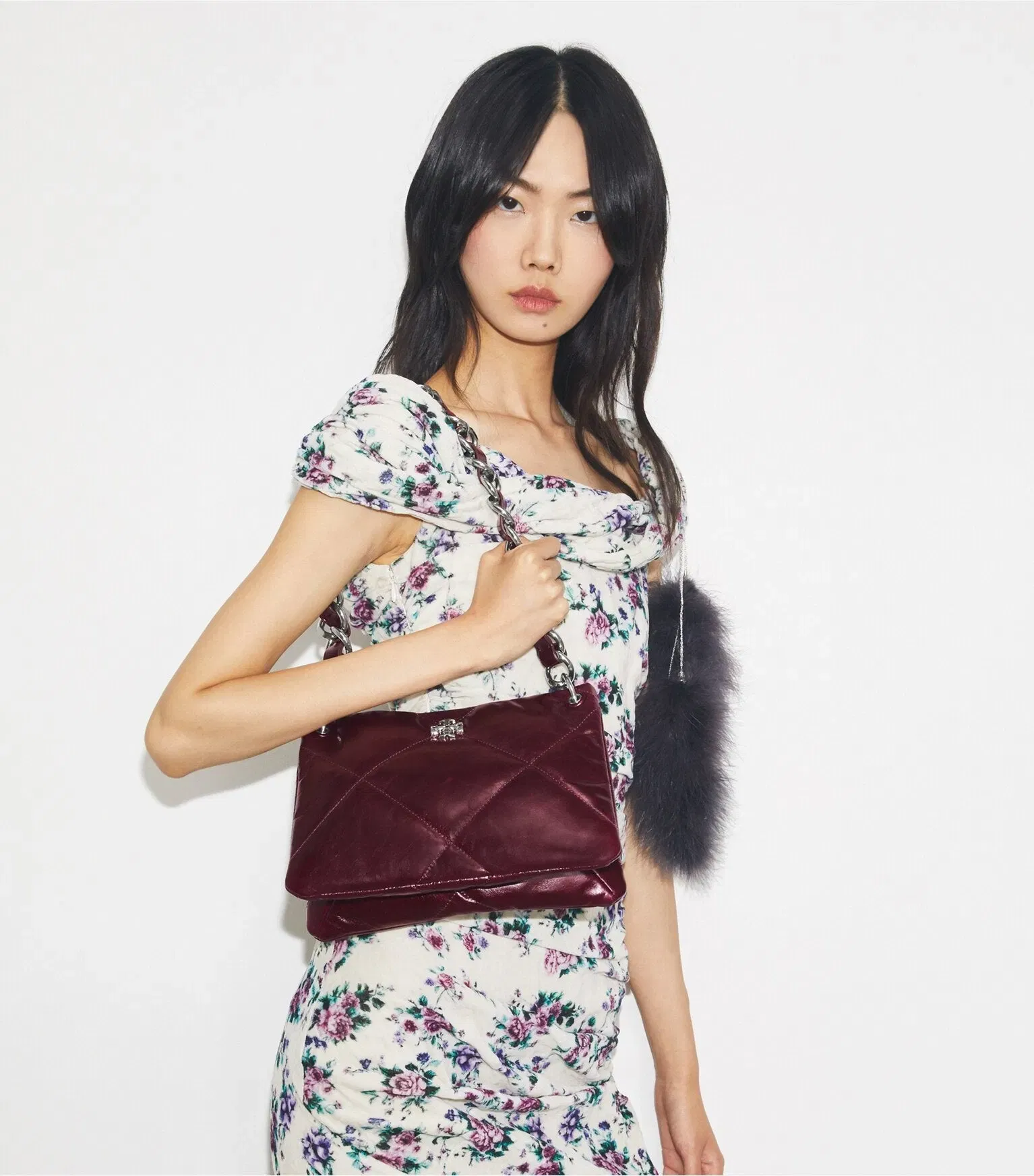 Small Kira Diamond Quilt Distressed Shoulder Bag