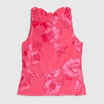 Pink Sleeveless Cornelli Racer Top