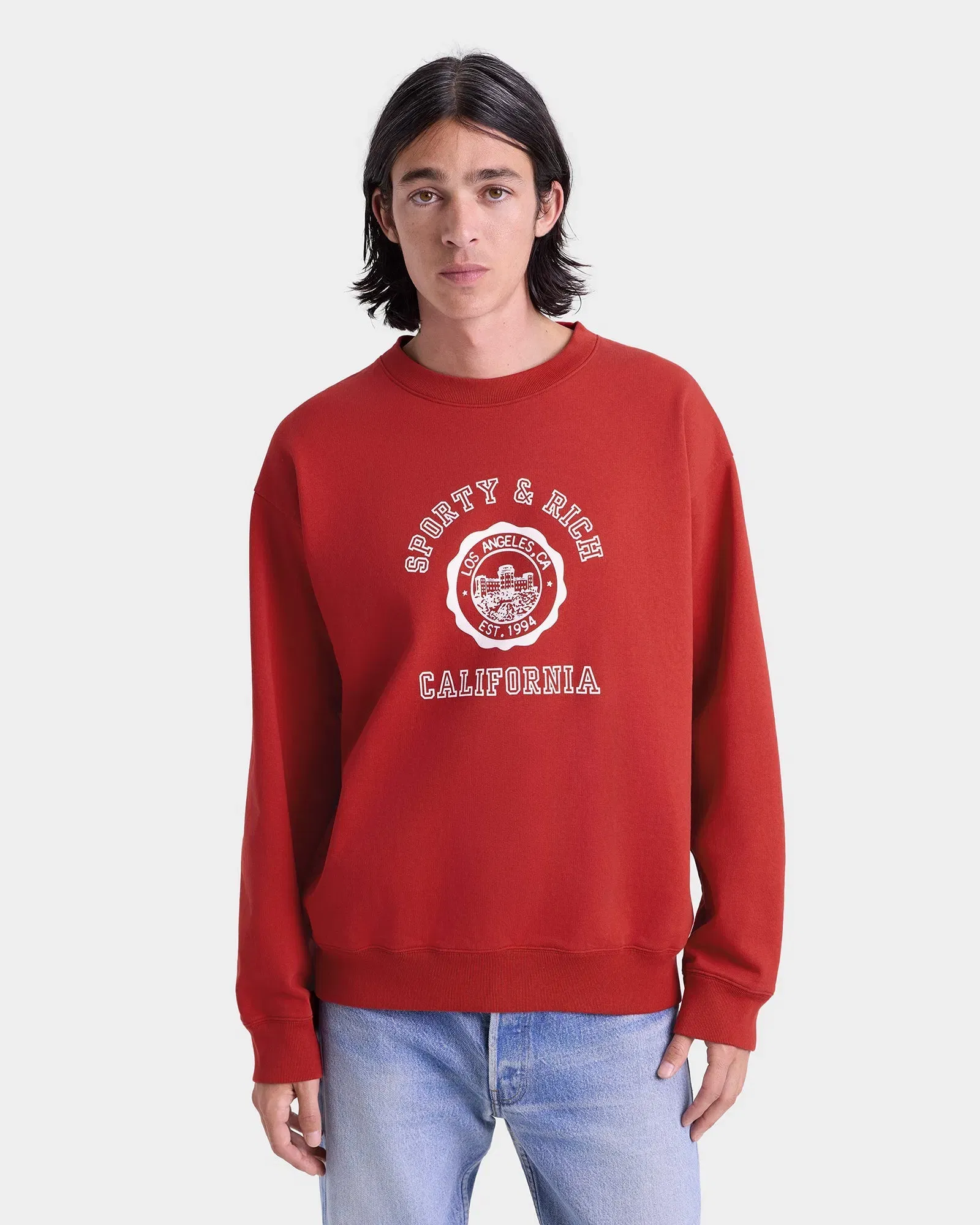 California Emblem Crewneck - Ruby/White