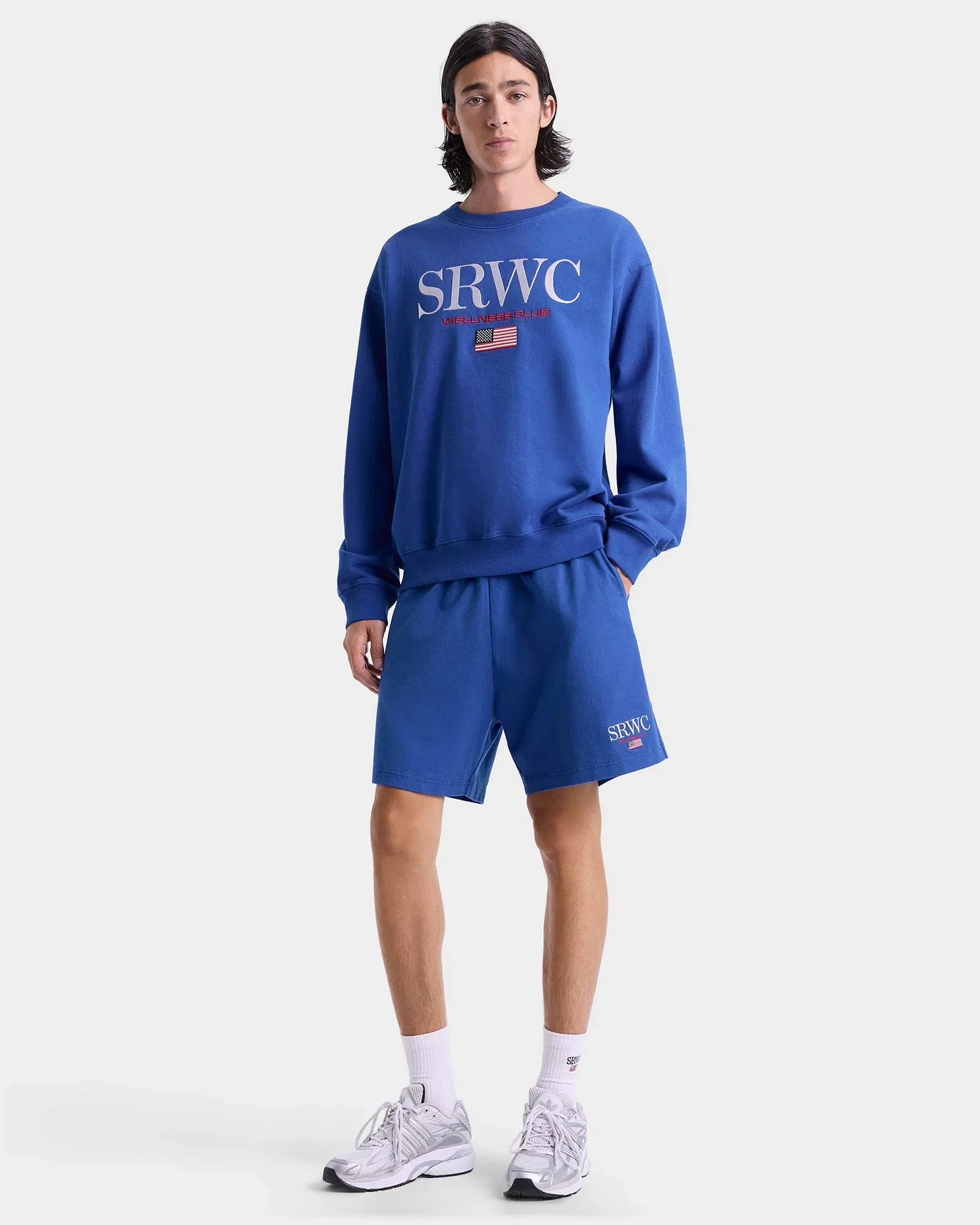 Nautical Embroidered Gym Short - Team Blue/White