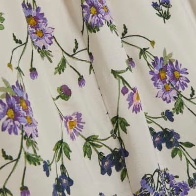 White Long Sleeve Floral Mini Dress