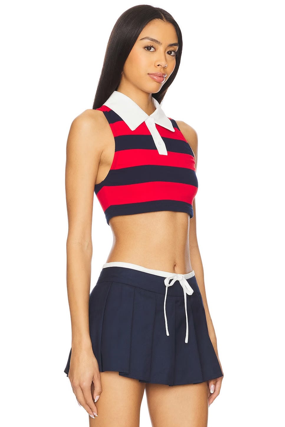 superdown Koko Crop Top in Red & Navy