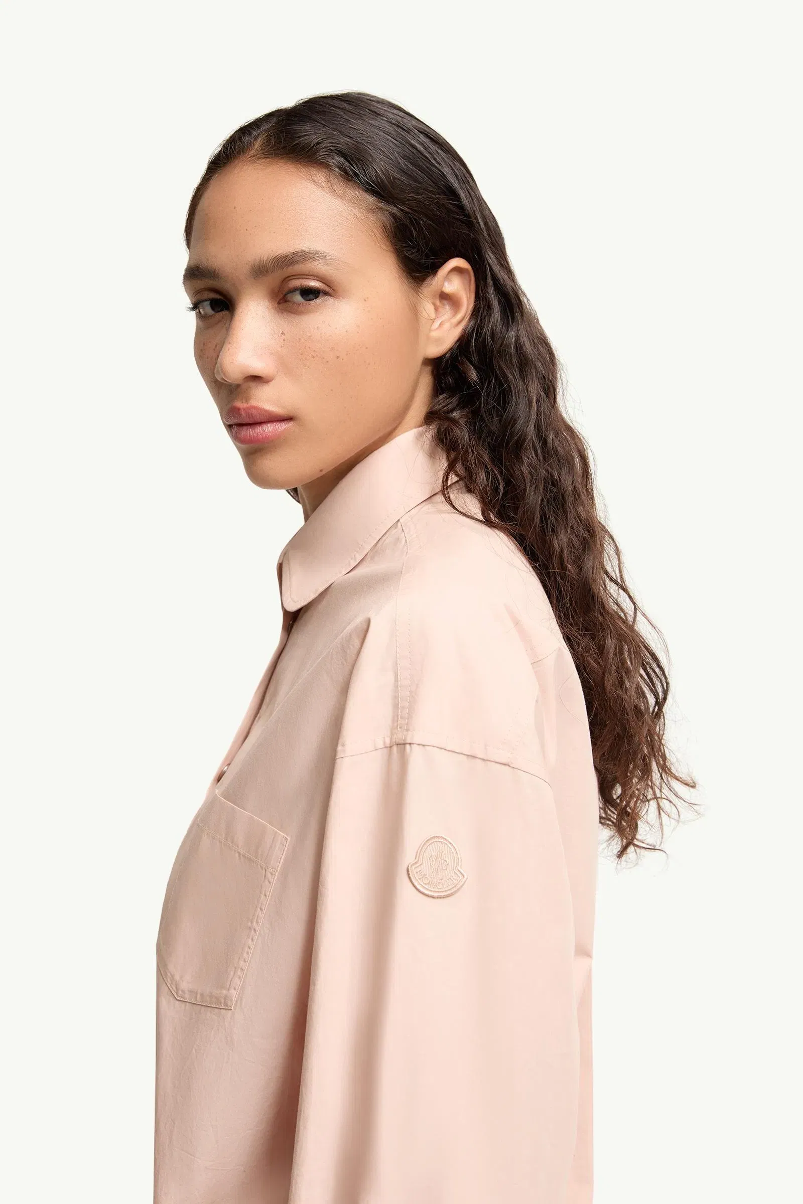 Moncler Cotton Poplin Long Sleeve Shirt Pink Pink