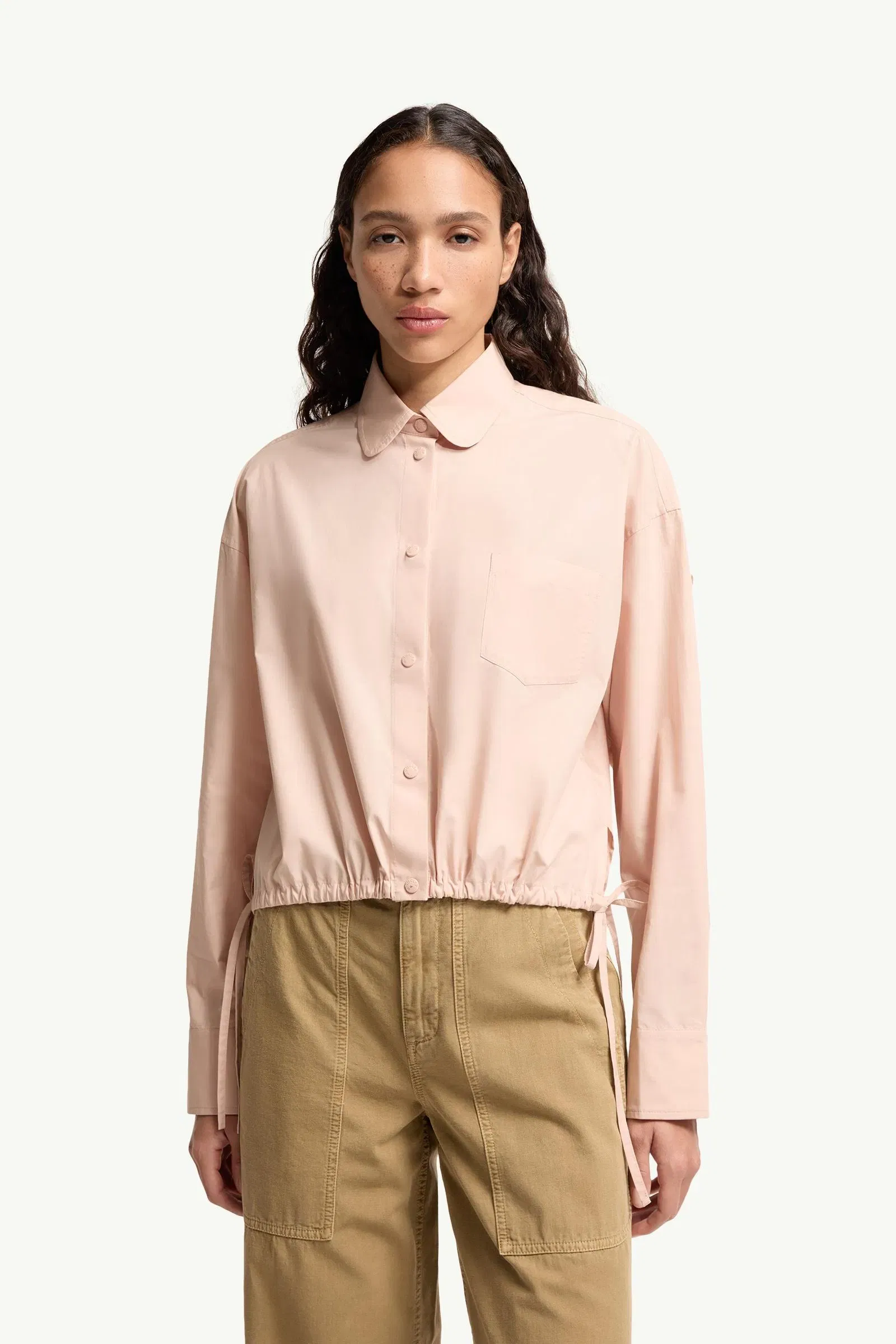 Moncler Cotton Poplin Long Sleeve Shirt Pink Pink