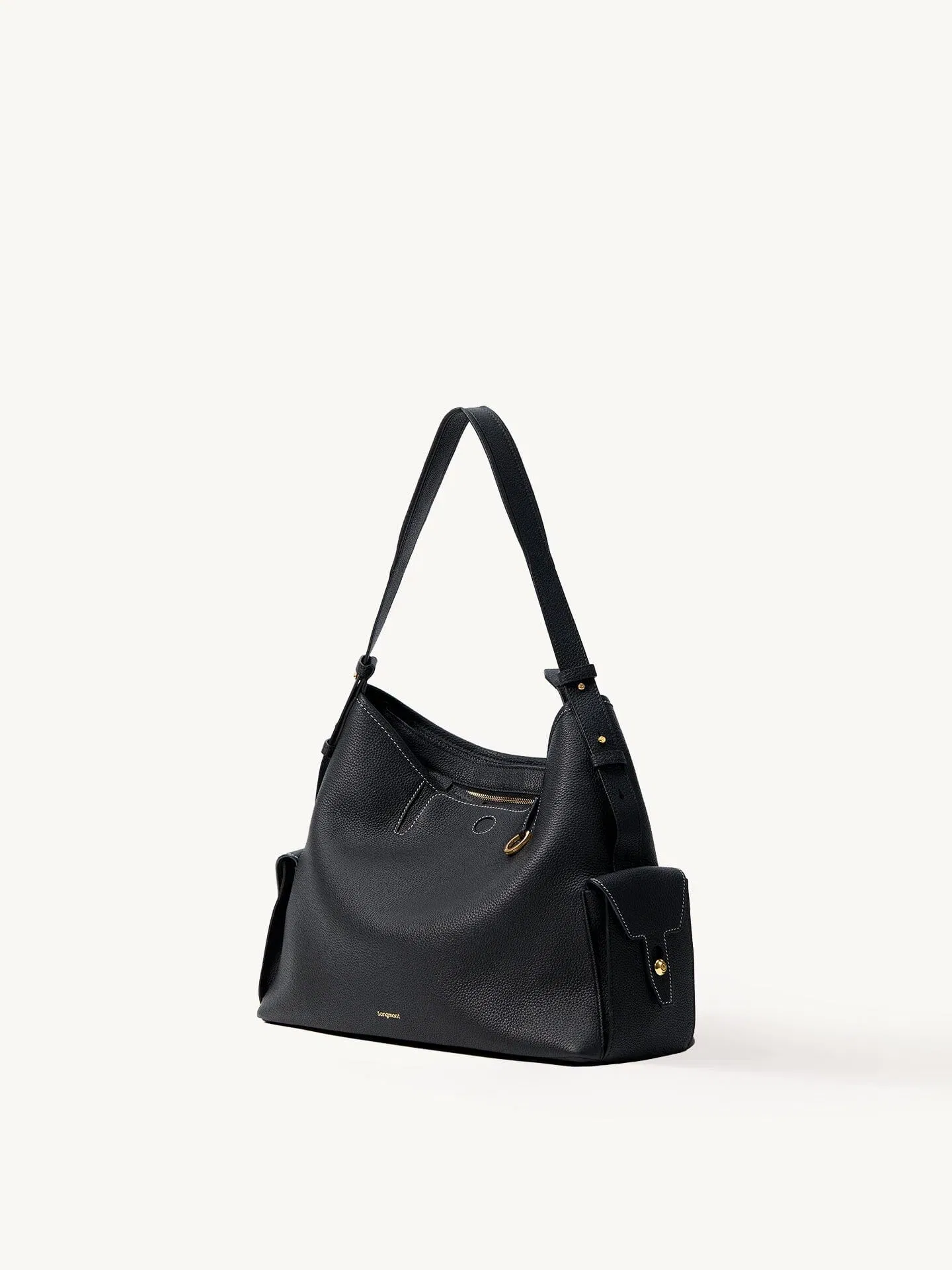 Songmont Medium Yore Hobo Bag Onyx Grain