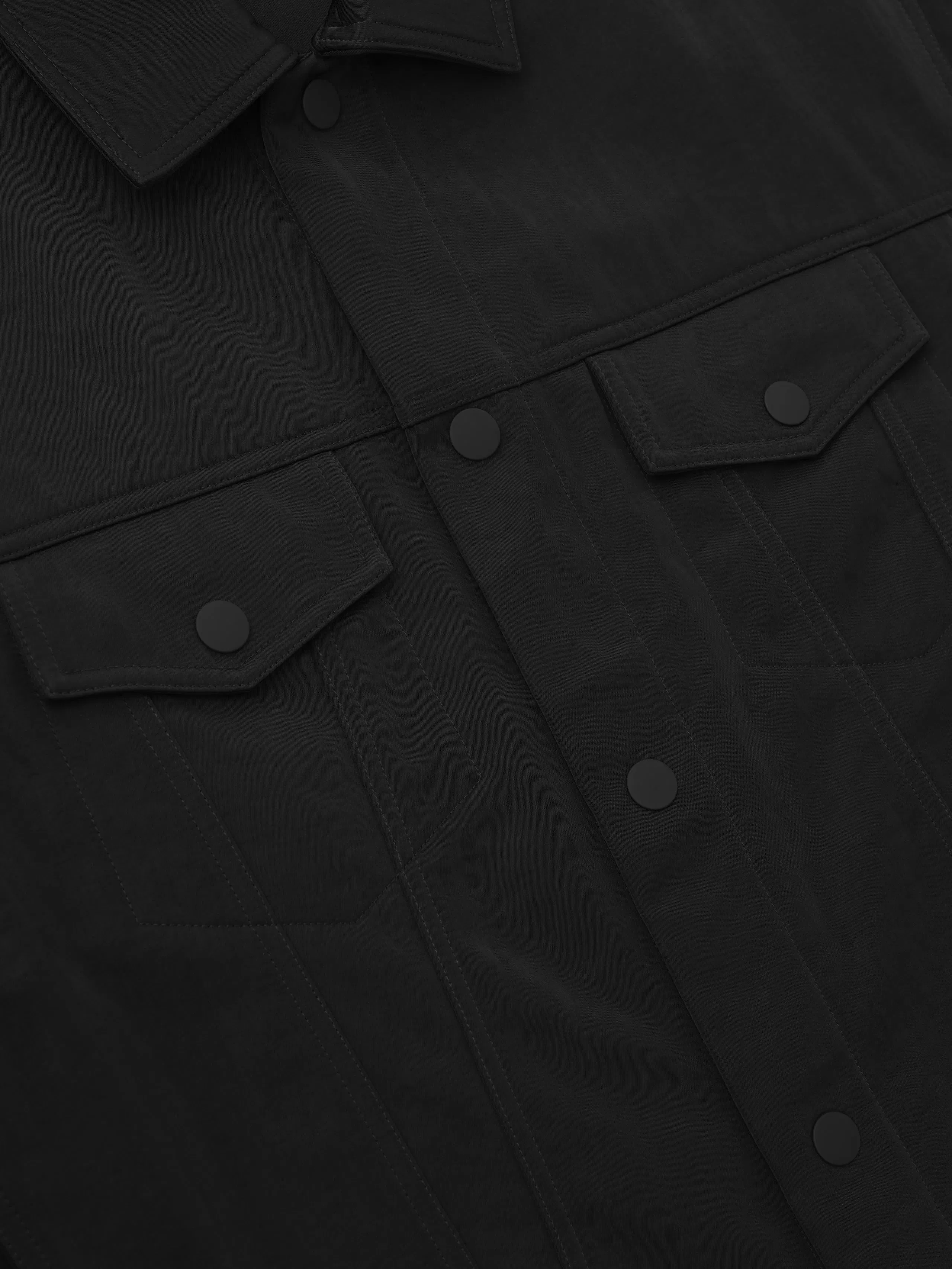 Essentials Textured Nylon Trucker Jacket Vintage Black