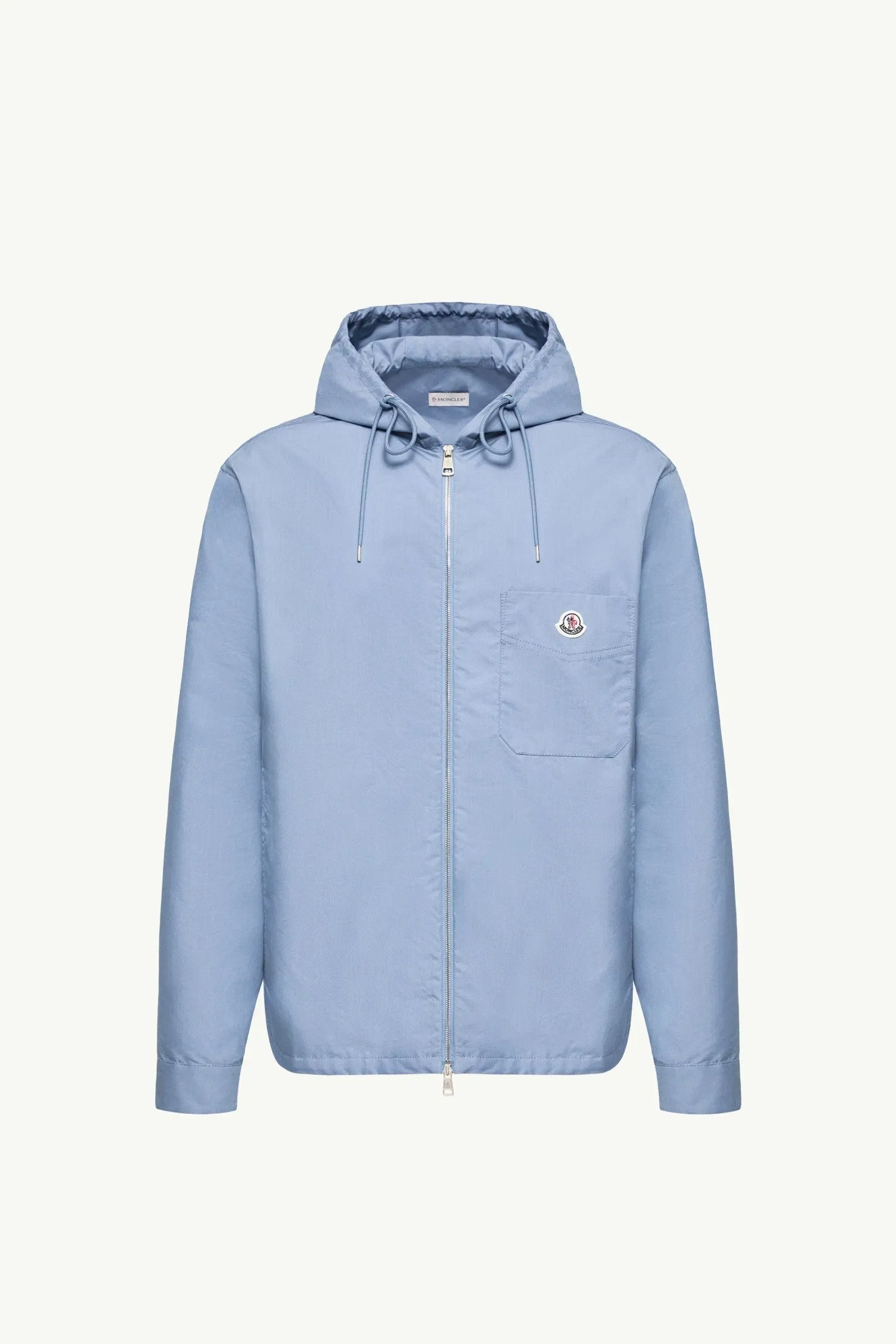 Moncler Cotton Blend Poplin Shirt Jacket Cobalt Blue Cobalt Blue