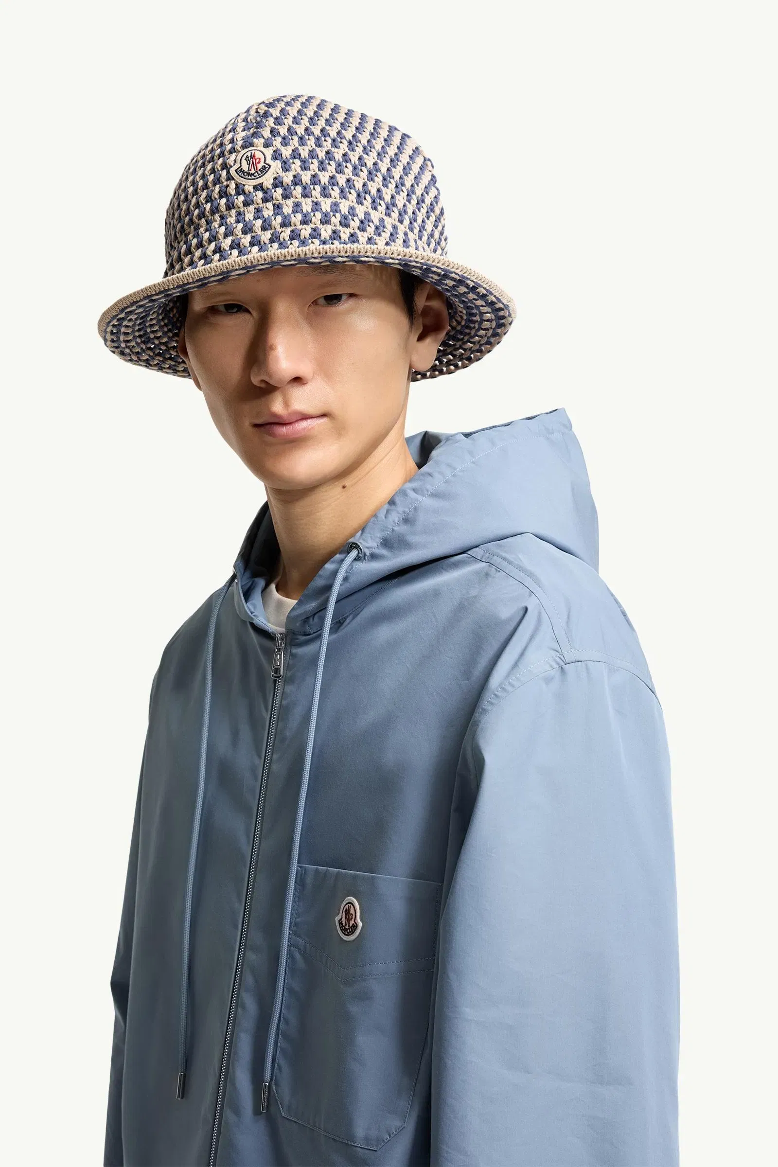 Moncler Cotton Blend Poplin Shirt Jacket Cobalt Blue Cobalt Blue