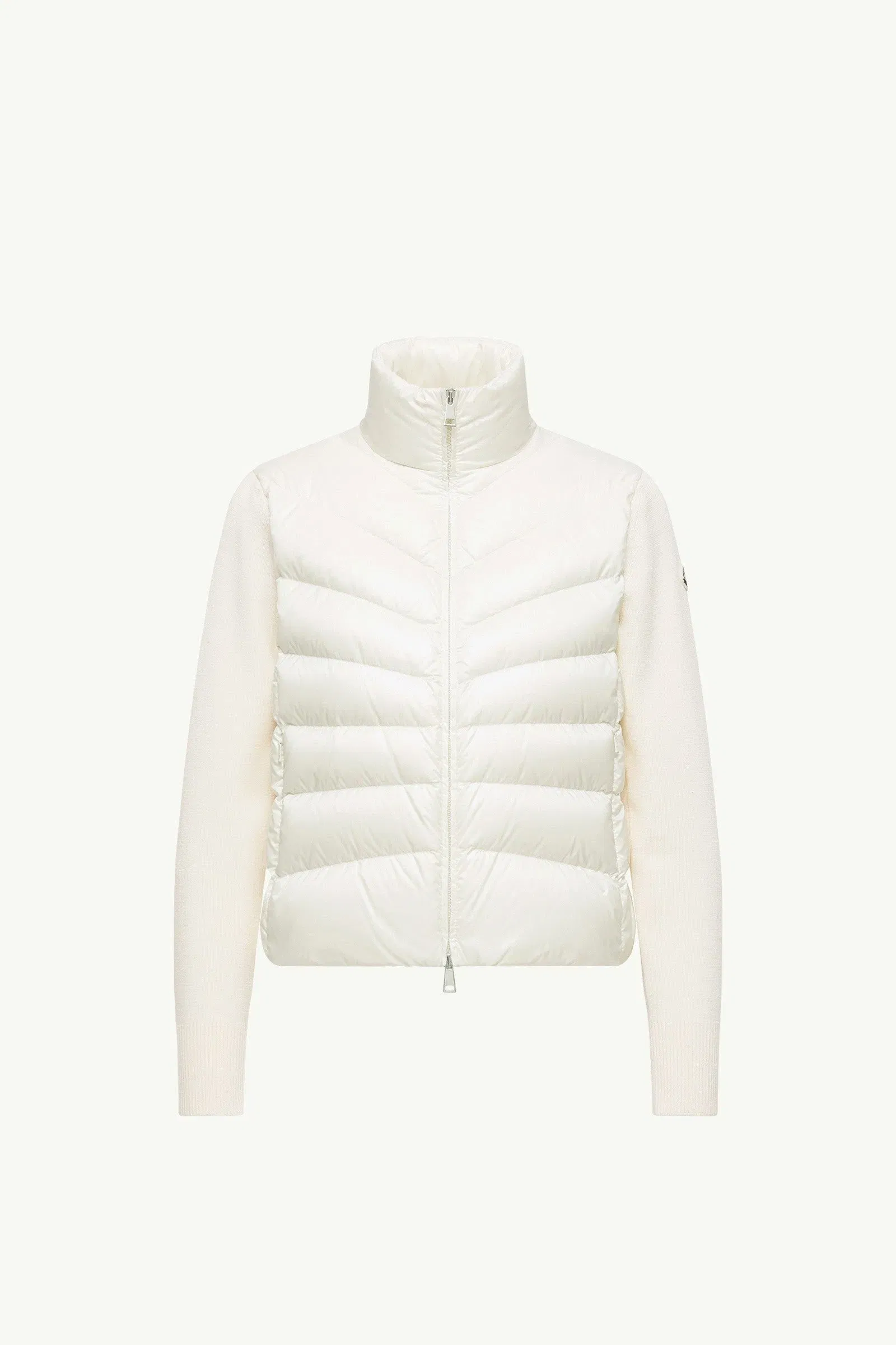 Moncler Padded Wool Zip-Up Cardigan White White