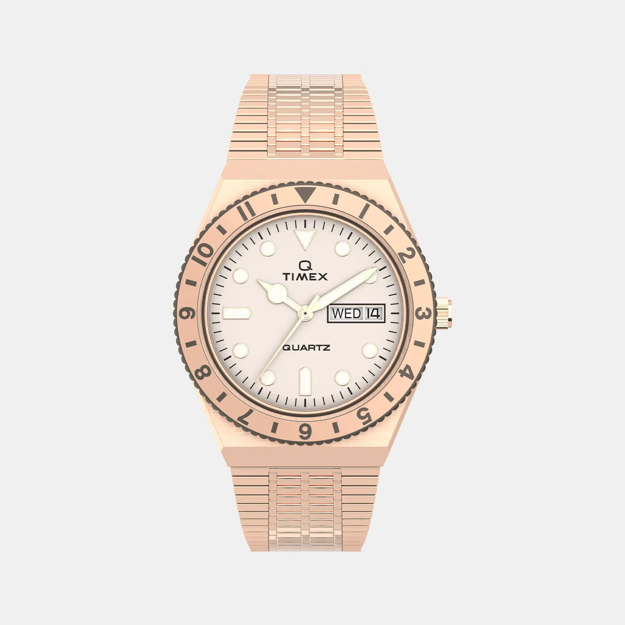 Timex Q Timex Women Quartz Cream Dial Analog Stainless Steel Watch Tw2U95700Uj