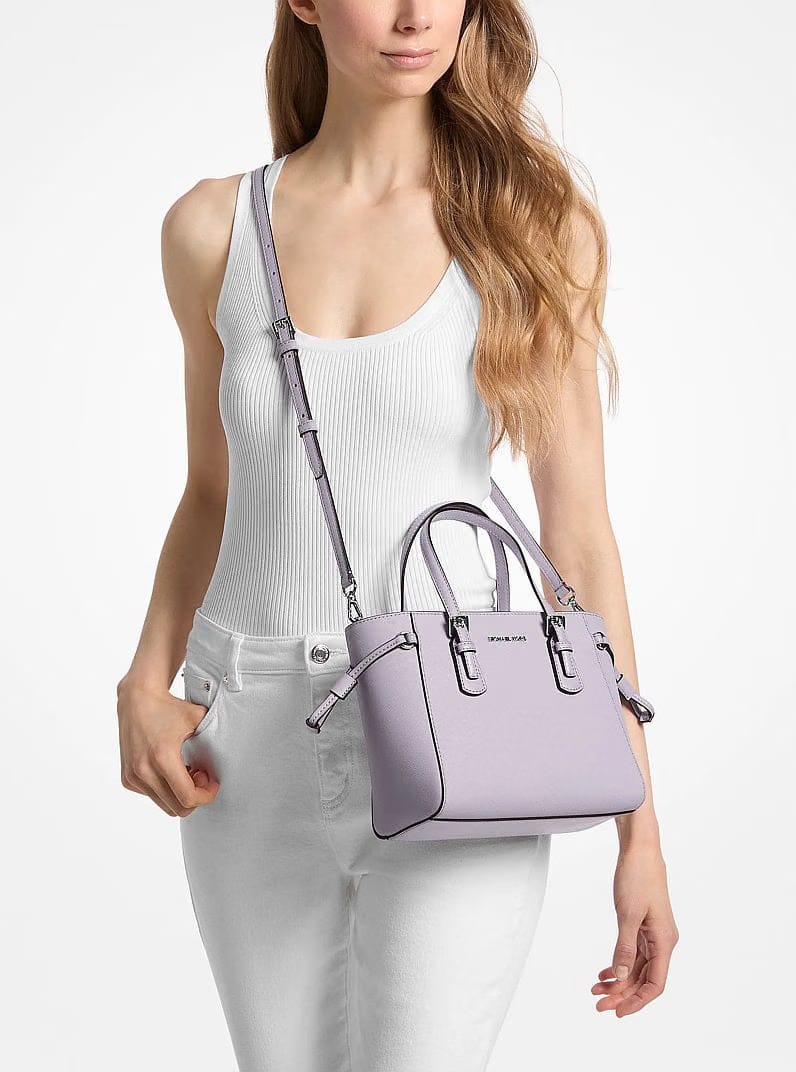 Michael Kors Voyager Extra-Small Pebbled Leather Convertible Crossbody Bag Lilac