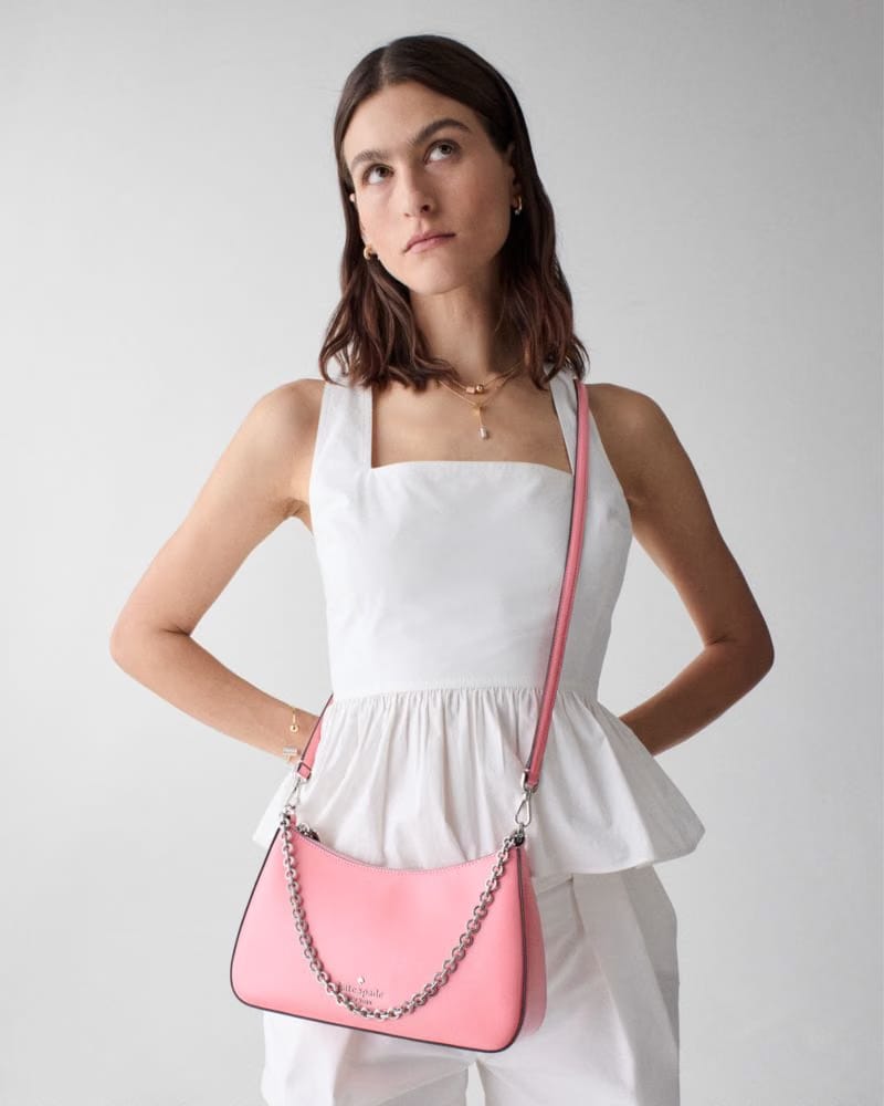 KateSpade Margot Textured Leather Shoulder Bag Grapefruit Soda