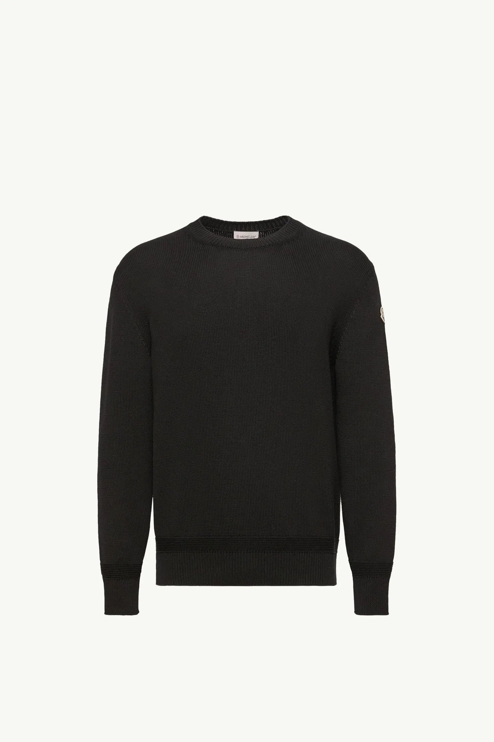 Moncler Logo Patch Cotton Sweater Black Black