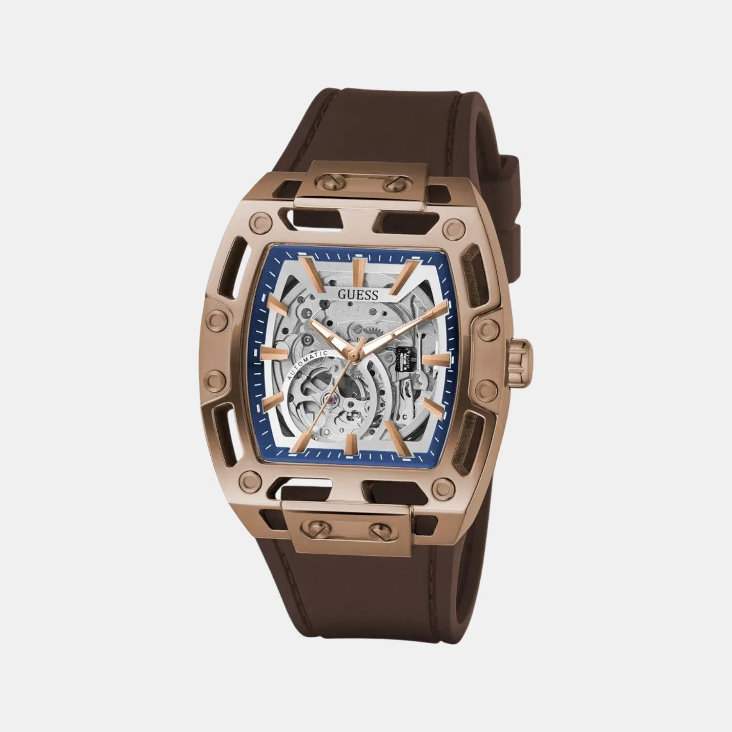 Guess Gd Phoenix Men Automatic Silver Dial Analog Stainless Steel Gw0980G3