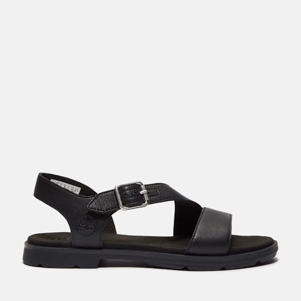 Timberland Calista Bay Backstrap Sandal Black Full-Grain Women'S