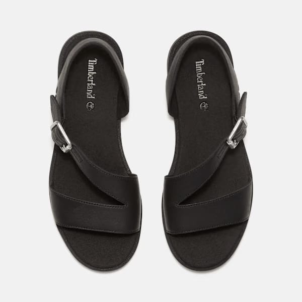 Timberland Calista Bay Backstrap Sandal Black Full-Grain Women'S