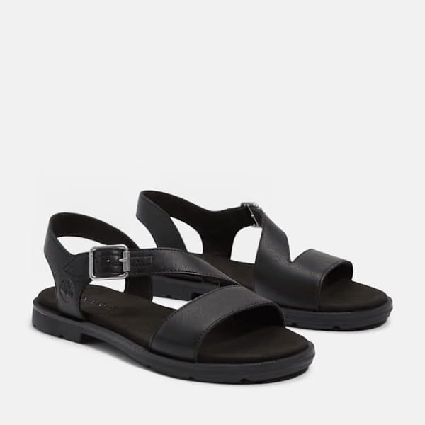 Timberland Calista Bay Backstrap Sandal Black Full-Grain Women'S