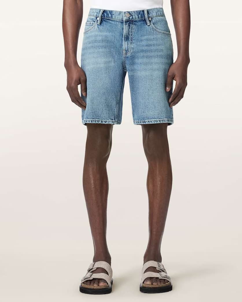 AllSaints Switch Slim Fit Denim Shorts Light Indigo