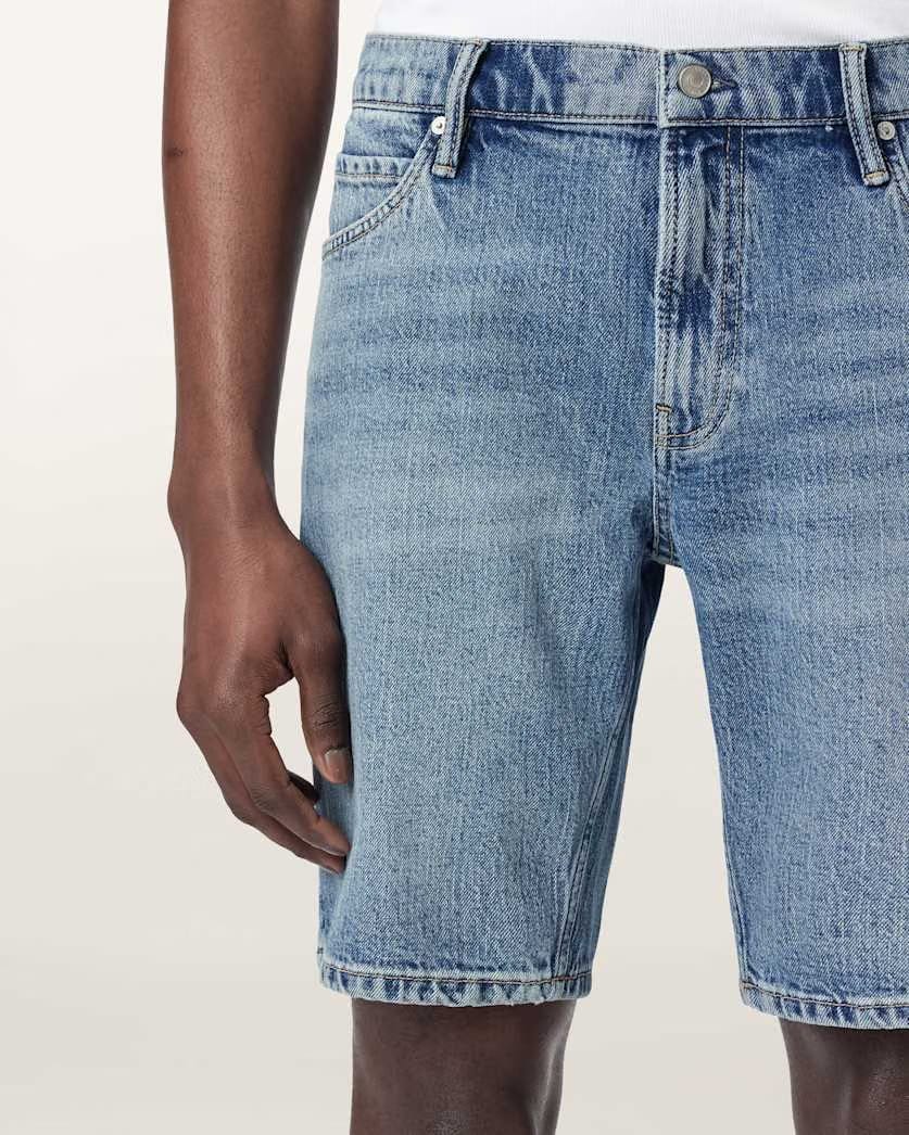 AllSaints Switch Slim Fit Denim Shorts Light Indigo